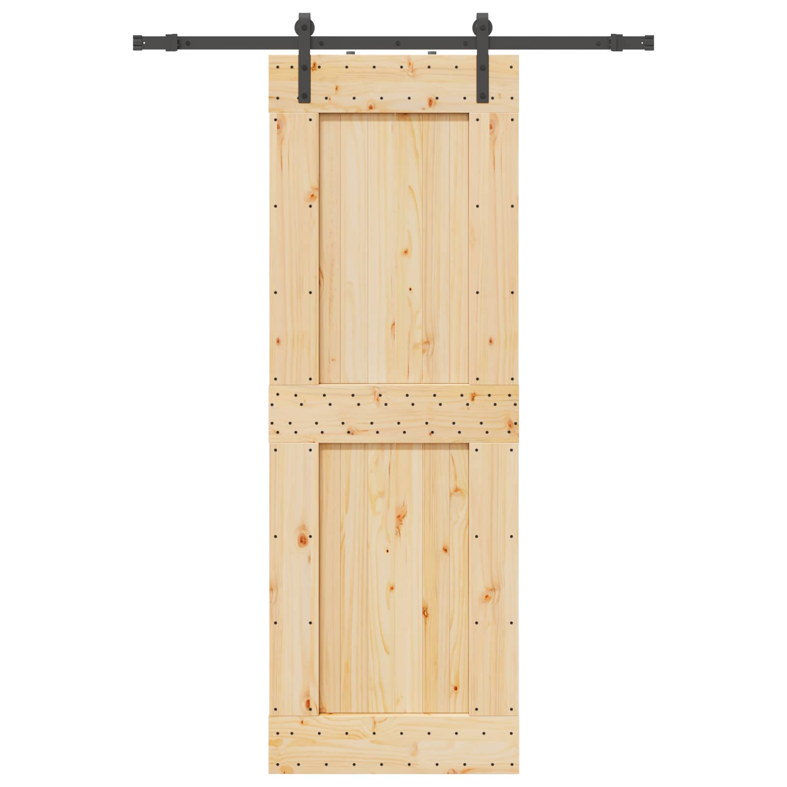 Schuifdeur NARVIK Naturel en Zwart 80 x 210 cm (152,5 cm) is nu te koop bij PeponiXL, paradijselijk wonen!