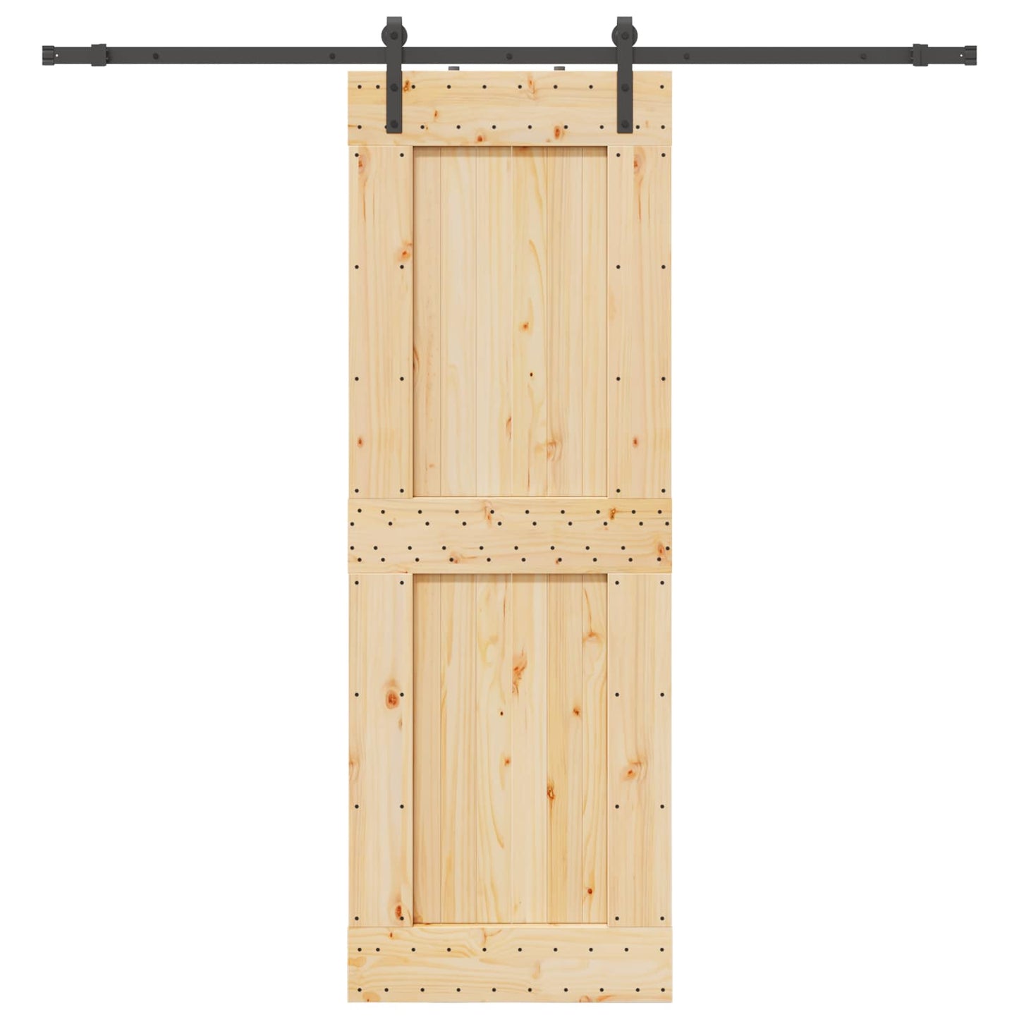 Schuifdeur NARVIK Naturel en Zwart 80 x 210 cm (213,5 cm) is nu te koop bij PeponiXL, paradijselijk wonen!