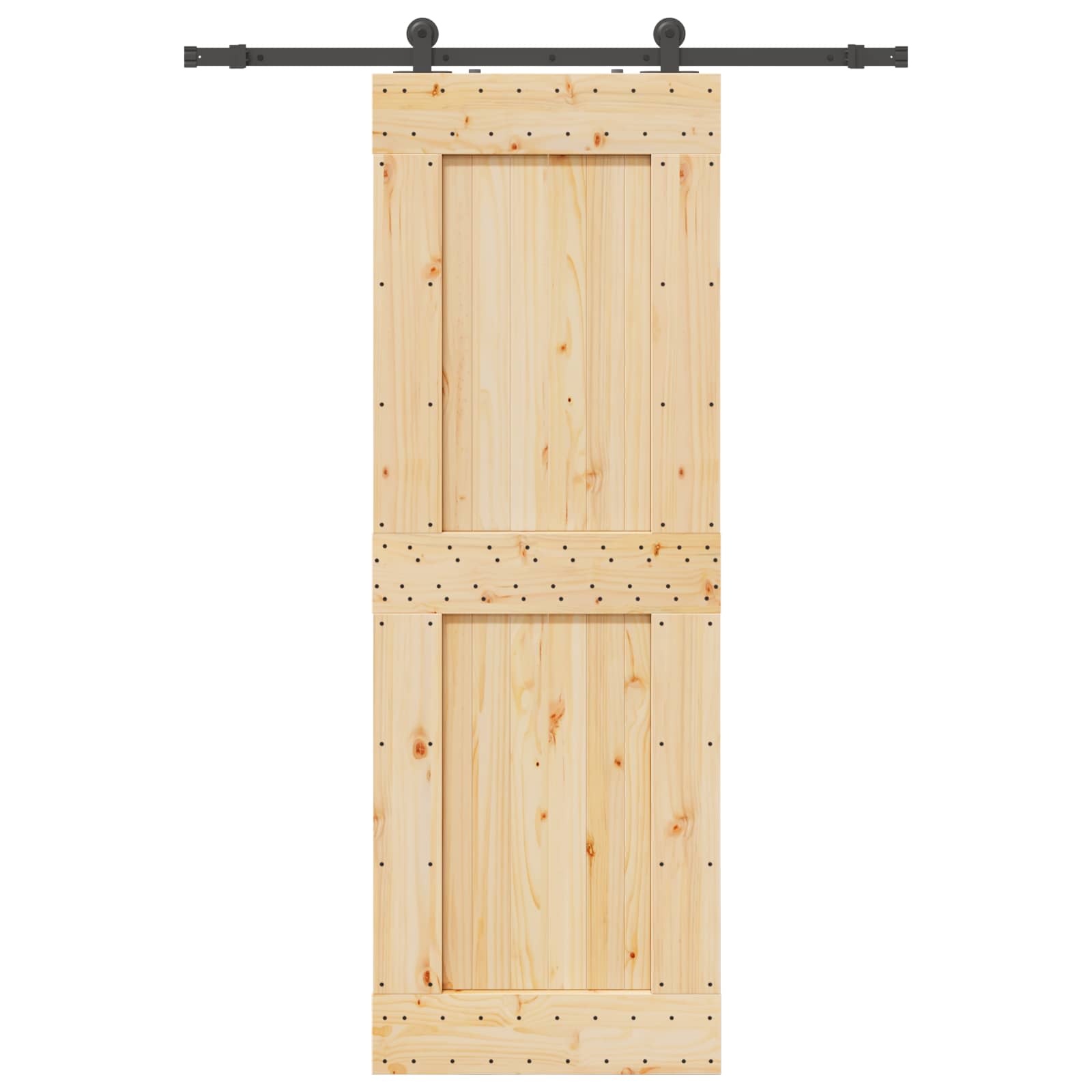 Schuifdeur NARVIK Naturel en Zwart 80 x 210 cm (152,5 cm) is nu te koop bij PeponiXL, paradijselijk wonen!