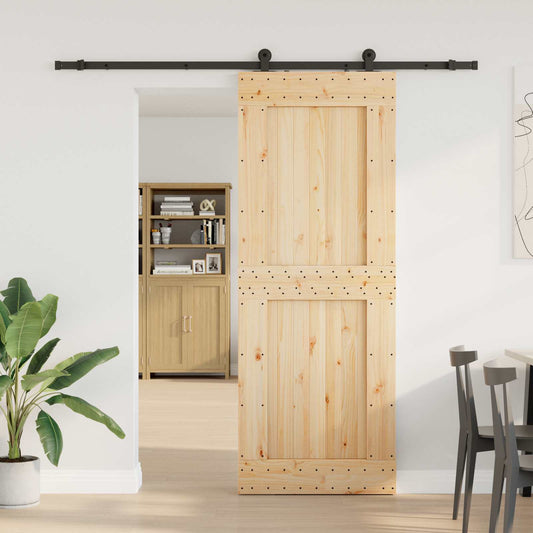 Schuifdeur NARVIK 85 x 210 cm (213,5 cm) Naturel en Zwart is nu te koop bij PeponiXL, paradijselijk wonen!