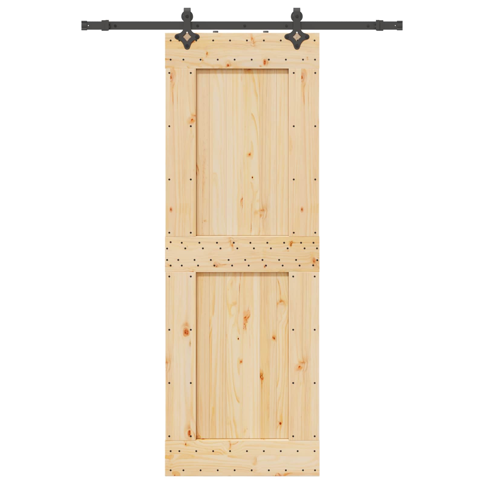 Schuifdeur NARVIK Naturel en Zwart 80 x 210 cm (152,5 cm) is nu te koop bij PeponiXL, paradijselijk wonen!
