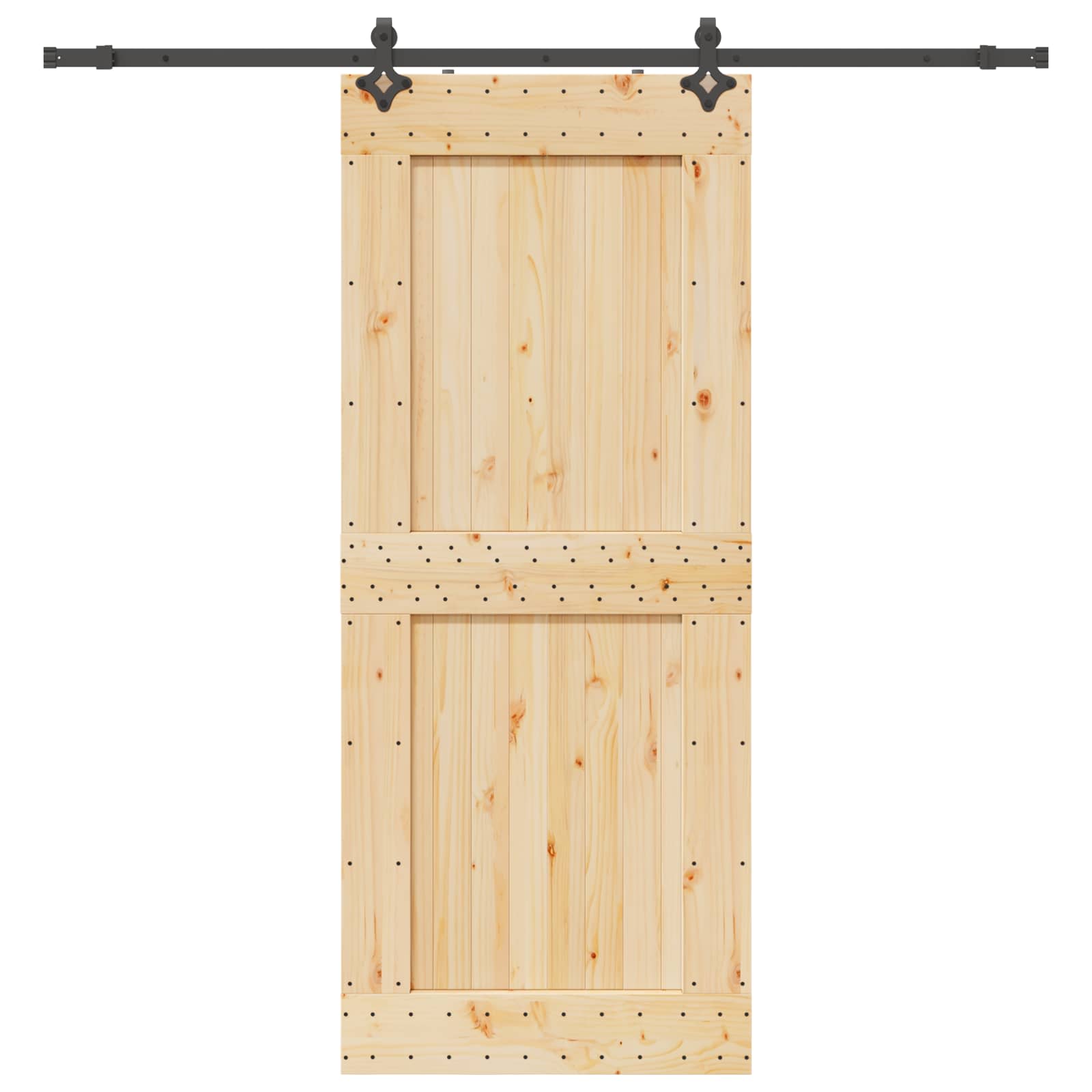 Schuifdeur NARVIK Naturel en Zwart 95 x 210 cm (213,5 cm) is nu te koop bij PeponiXL, paradijselijk wonen!