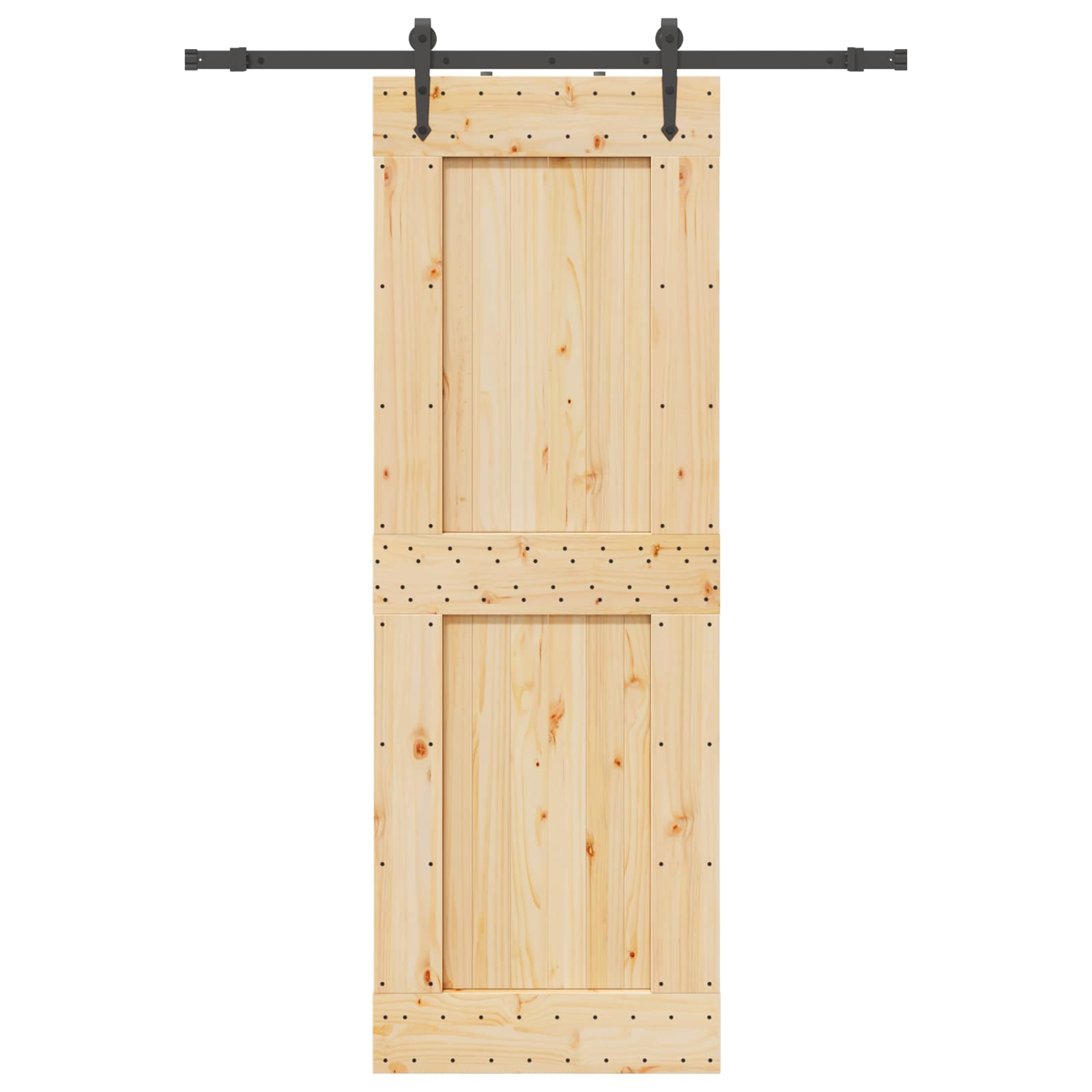 Schuifdeur NARVIK Naturel en Zwart 80 x 210 cm (152,5 cm) is nu te koop bij PeponiXL, paradijselijk wonen!