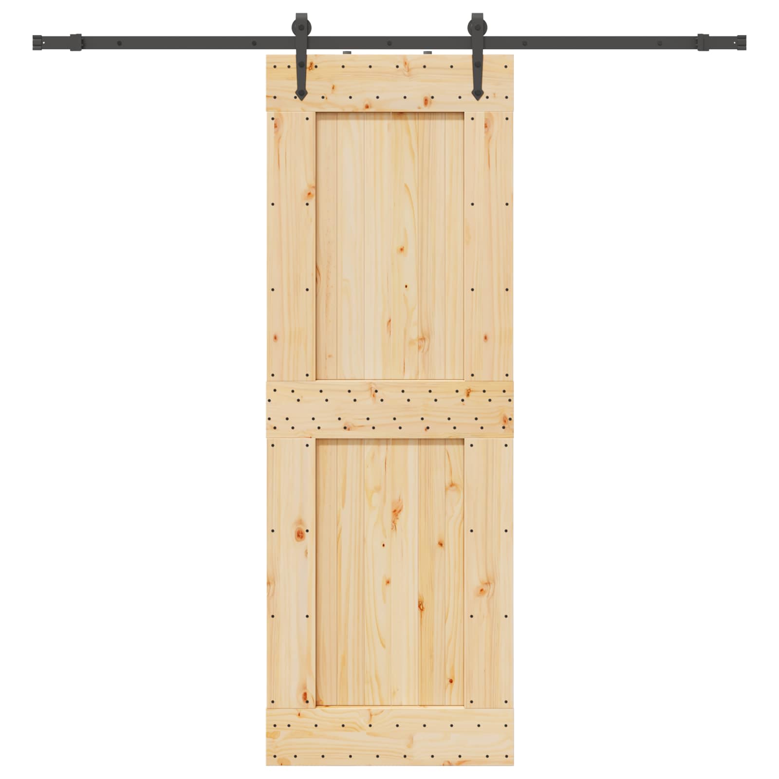 Schuifdeur NARVIK Naturel en Zwart 80 x 210 cm (213,5 cm) is nu te koop bij PeponiXL, paradijselijk wonen!