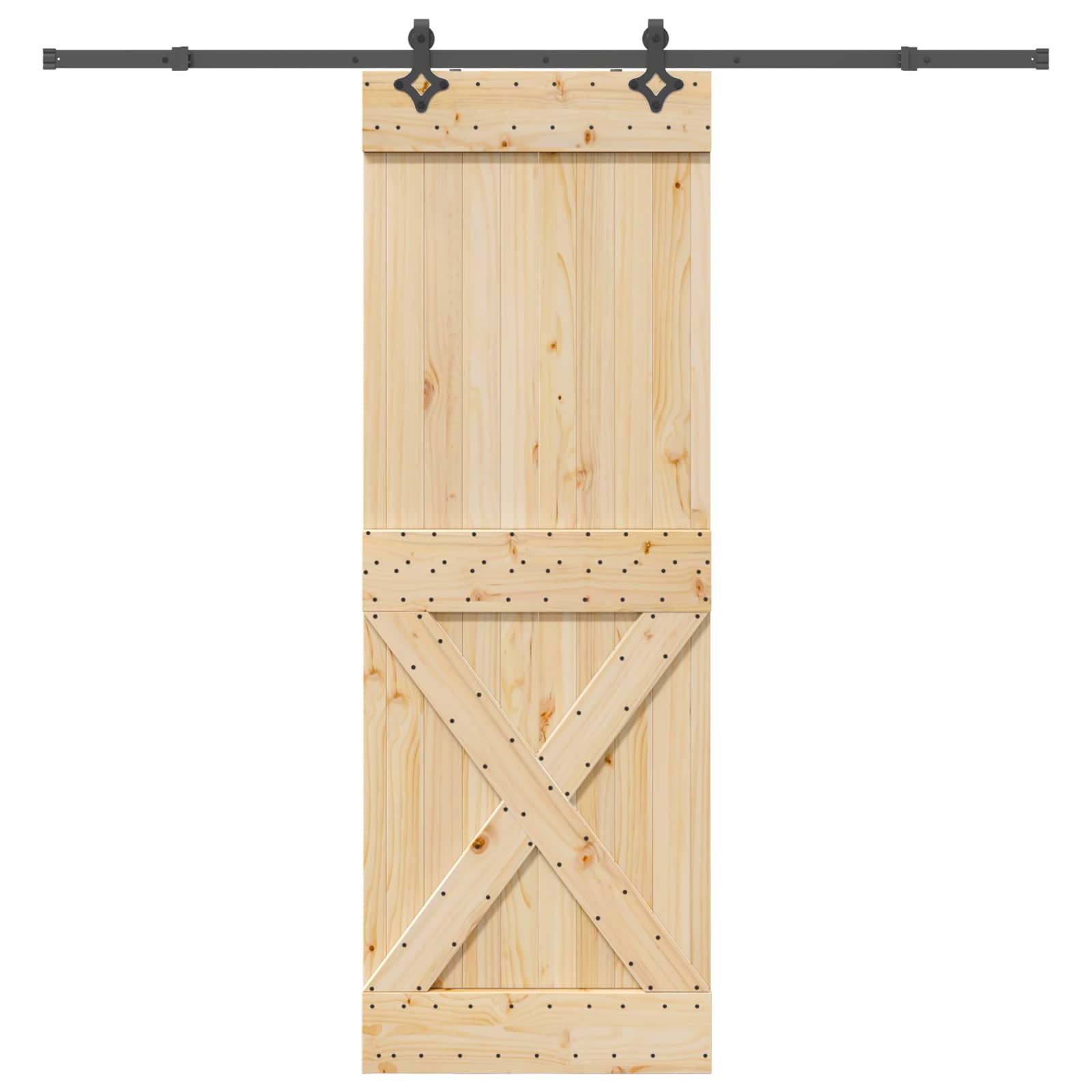 Schuifdeur NARVIK Naturel en Zwart 80 x 210 cm (213,5 cm) is nu te koop bij PeponiXL, paradijselijk wonen!
