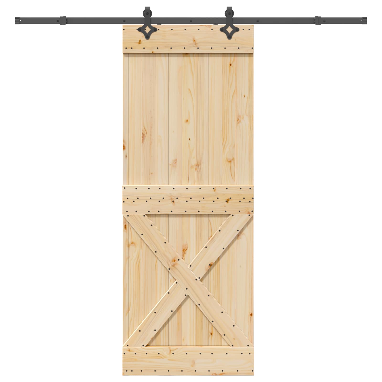 Schuifdeur NARVIK Naturel en Zwart 85 x 210 cm (213,5 cm) is nu te koop bij PeponiXL, paradijselijk wonen!