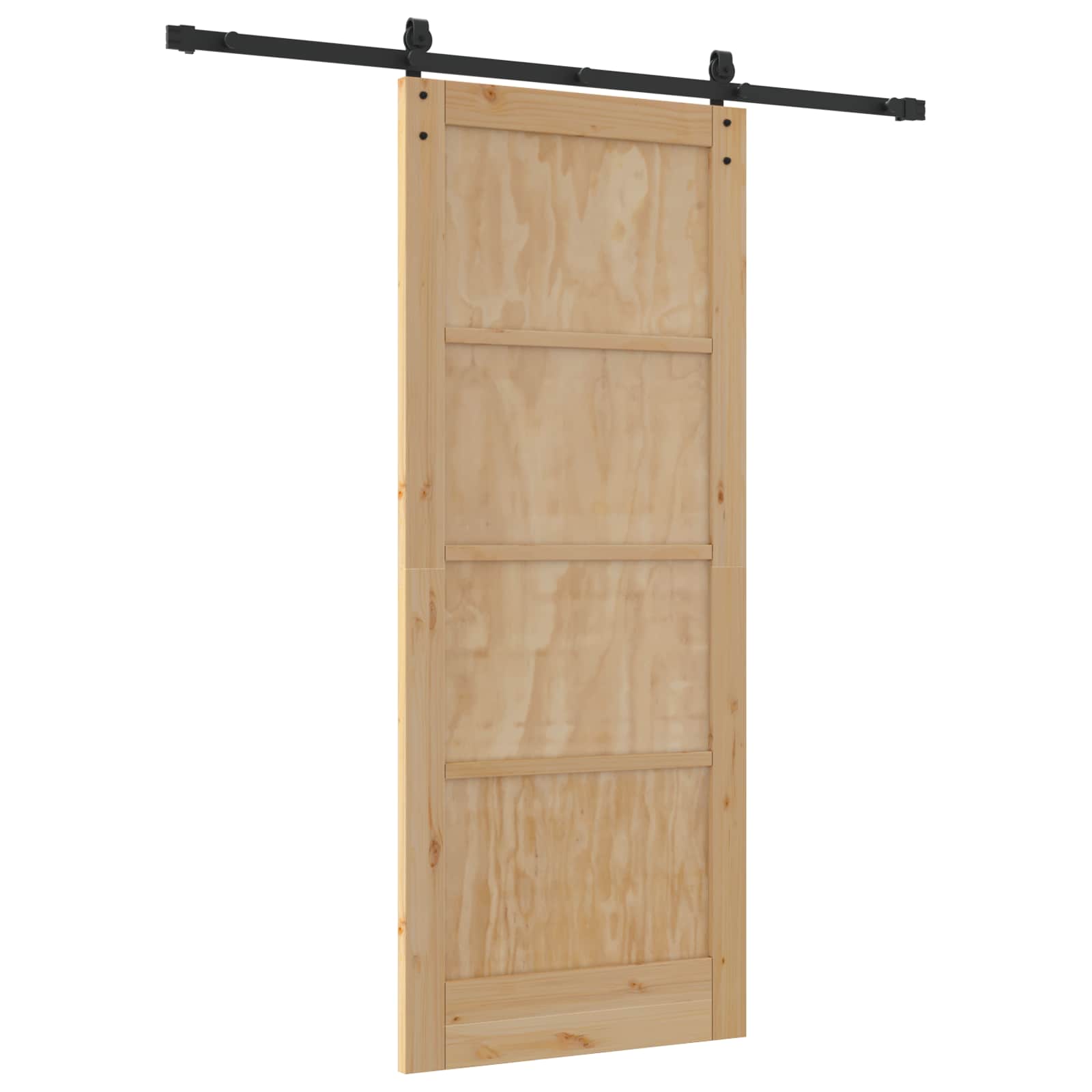 Schuifdeur Naturel en Zwart 83 x 202 cm Massief grenenhout is nu te koop bij PeponiXL, paradijselijk wonen!