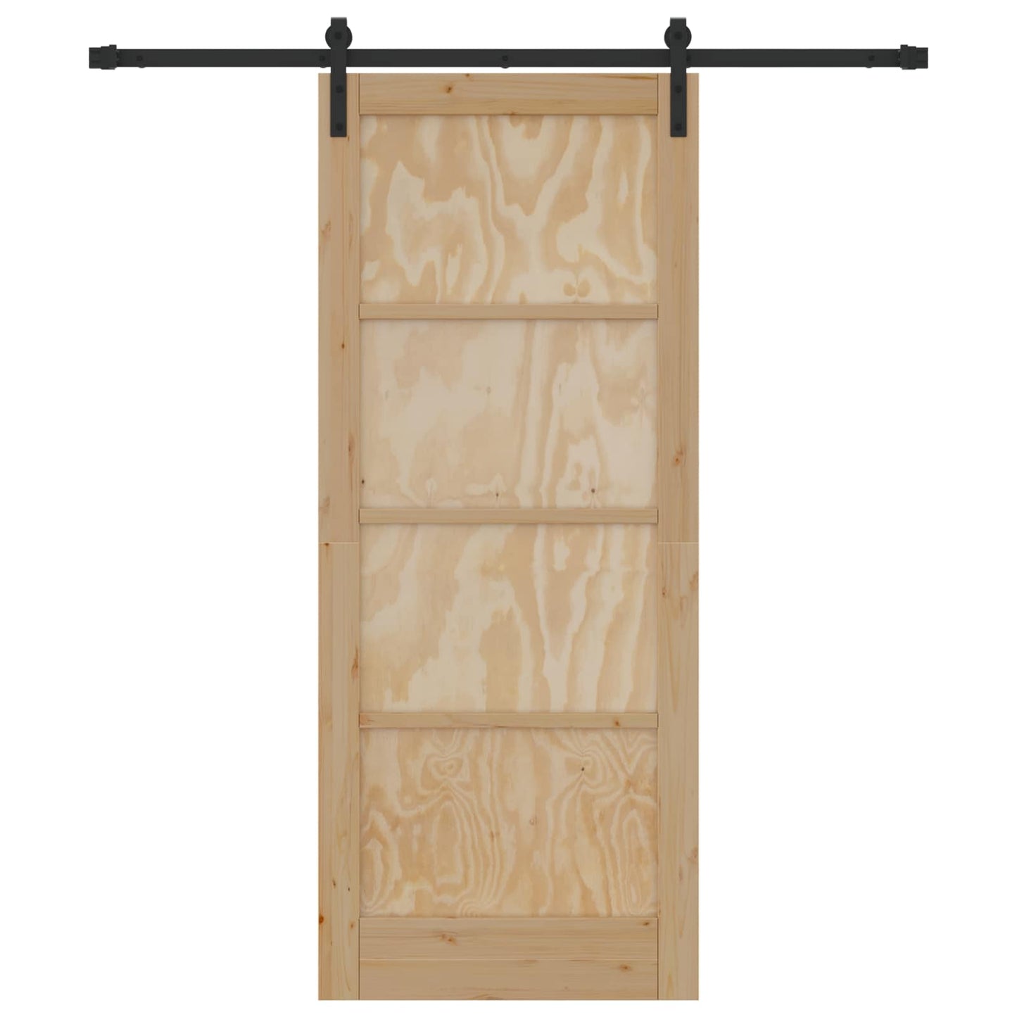 Schuifdeur Naturel en Zwart 83 x 202 cm Massief grenenhout is nu te koop bij PeponiXL, paradijselijk wonen!
