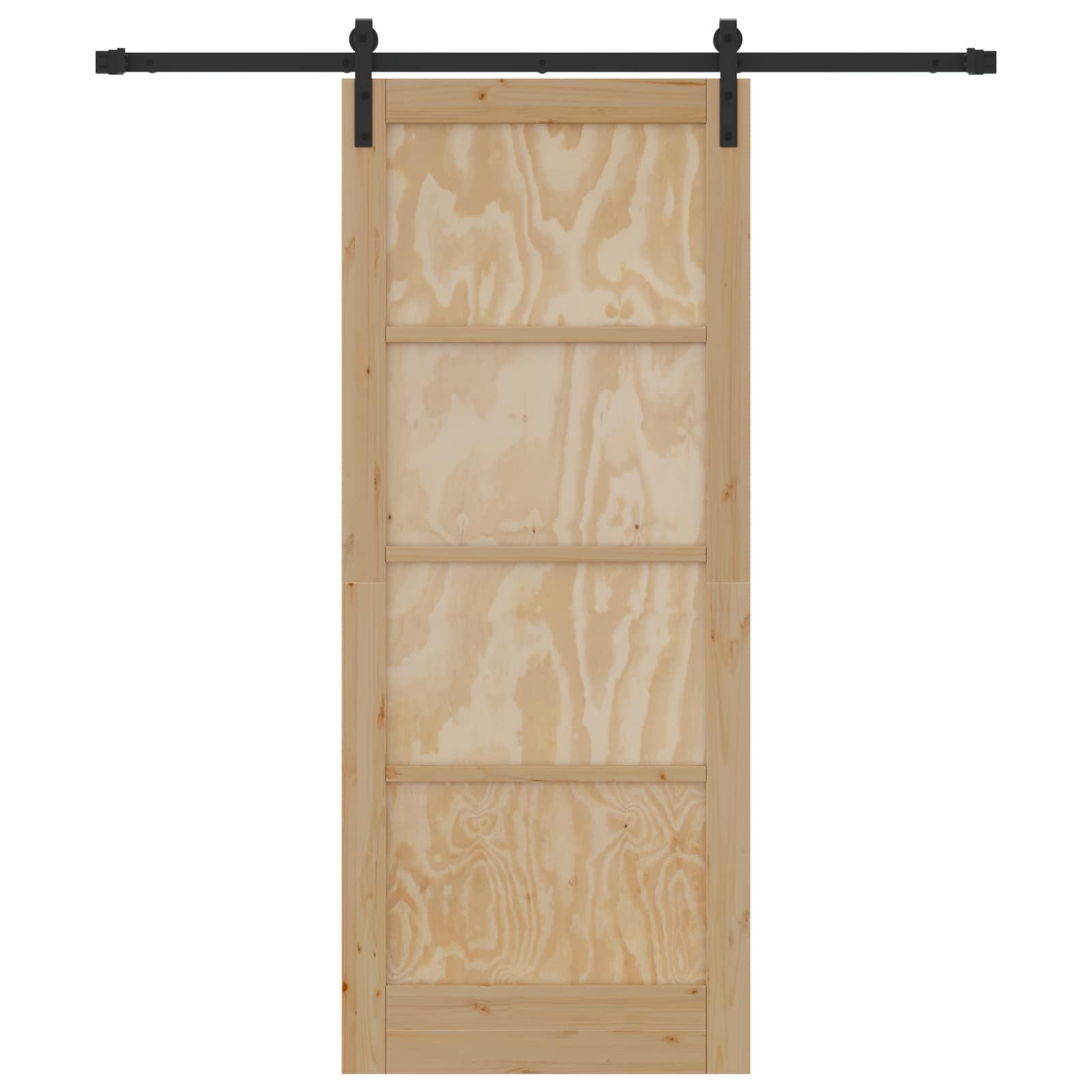 Schuifdeur Naturel en Zwart 83 x 202 cm Massief grenenhout is nu te koop bij PeponiXL, paradijselijk wonen!
