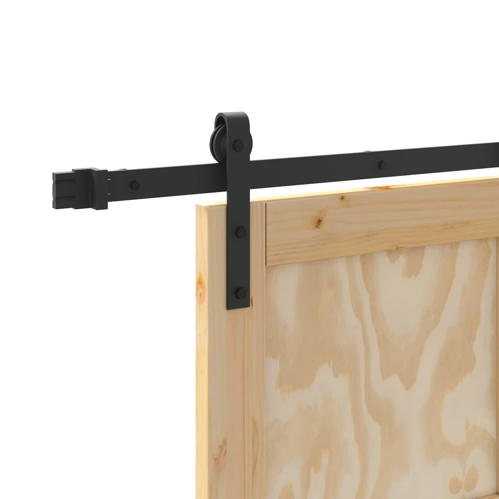 Schuifdeur Naturel en Zwart 83 x 211 cm Massief grenenhout is nu te koop bij PeponiXL, paradijselijk wonen!