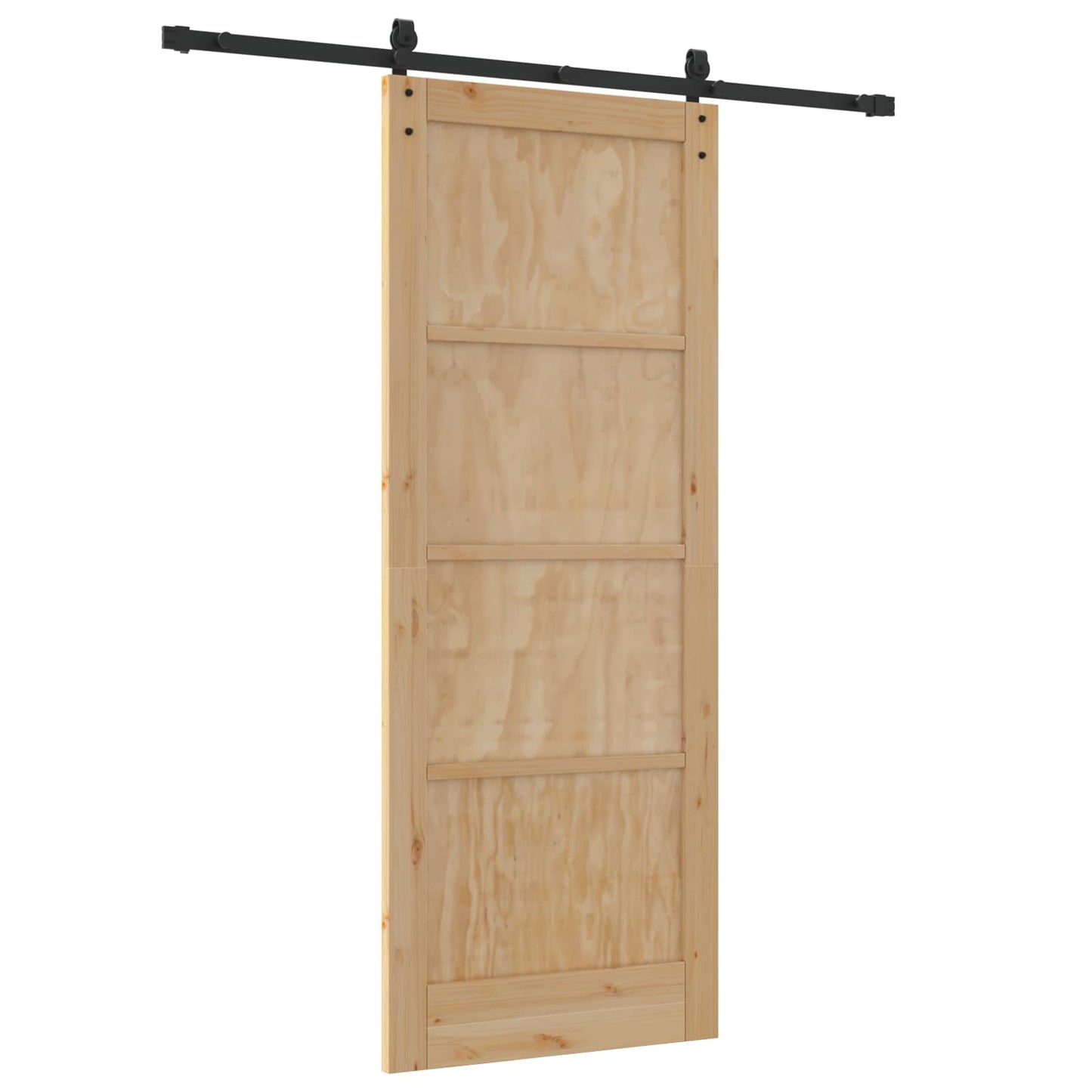 Schuifdeur Naturel en Zwart 83 x 211 cm Massief grenenhout is nu te koop bij PeponiXL, paradijselijk wonen!