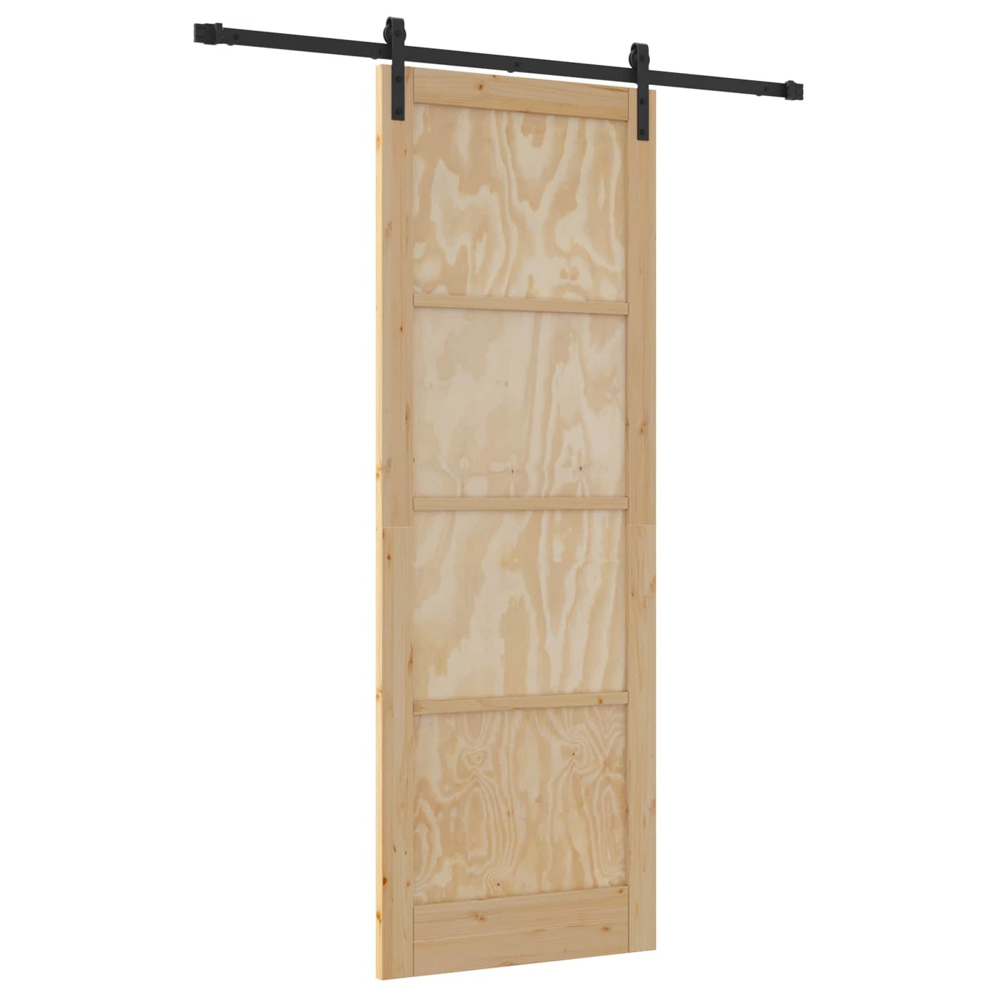 Schuifdeur Naturel en Zwart 83 x 232 cm Massief grenenhout is nu te koop bij PeponiXL, paradijselijk wonen!