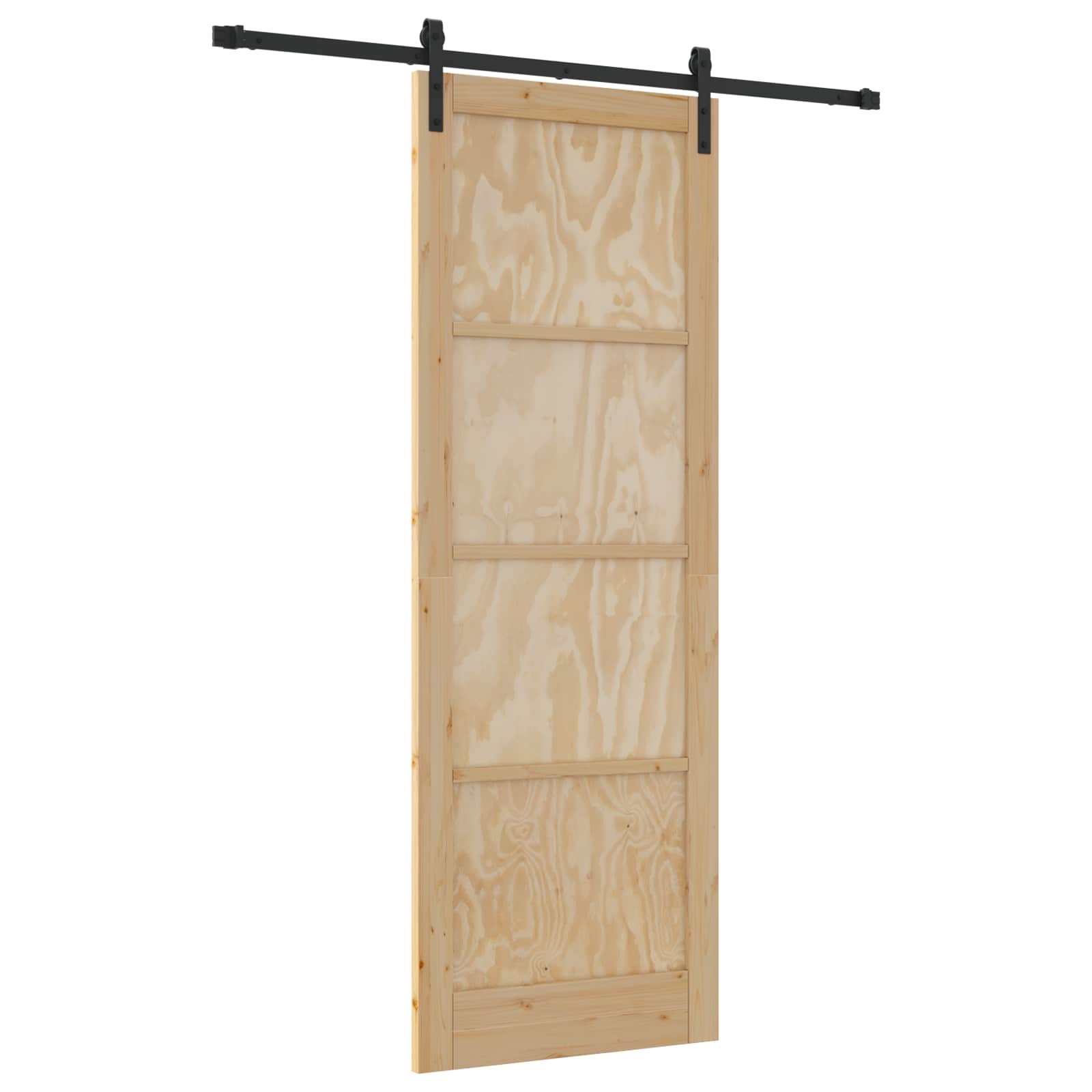 Schuifdeur Naturel en Zwart 83 x 232 cm Massief grenenhout is nu te koop bij PeponiXL, paradijselijk wonen!