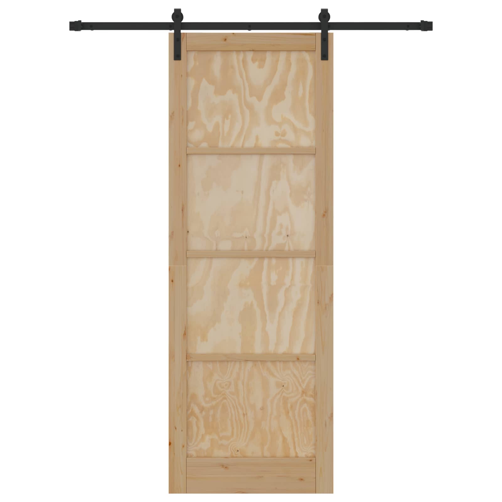Schuifdeur Naturel en Zwart 83 x 232 cm Massief grenenhout is nu te koop bij PeponiXL, paradijselijk wonen!