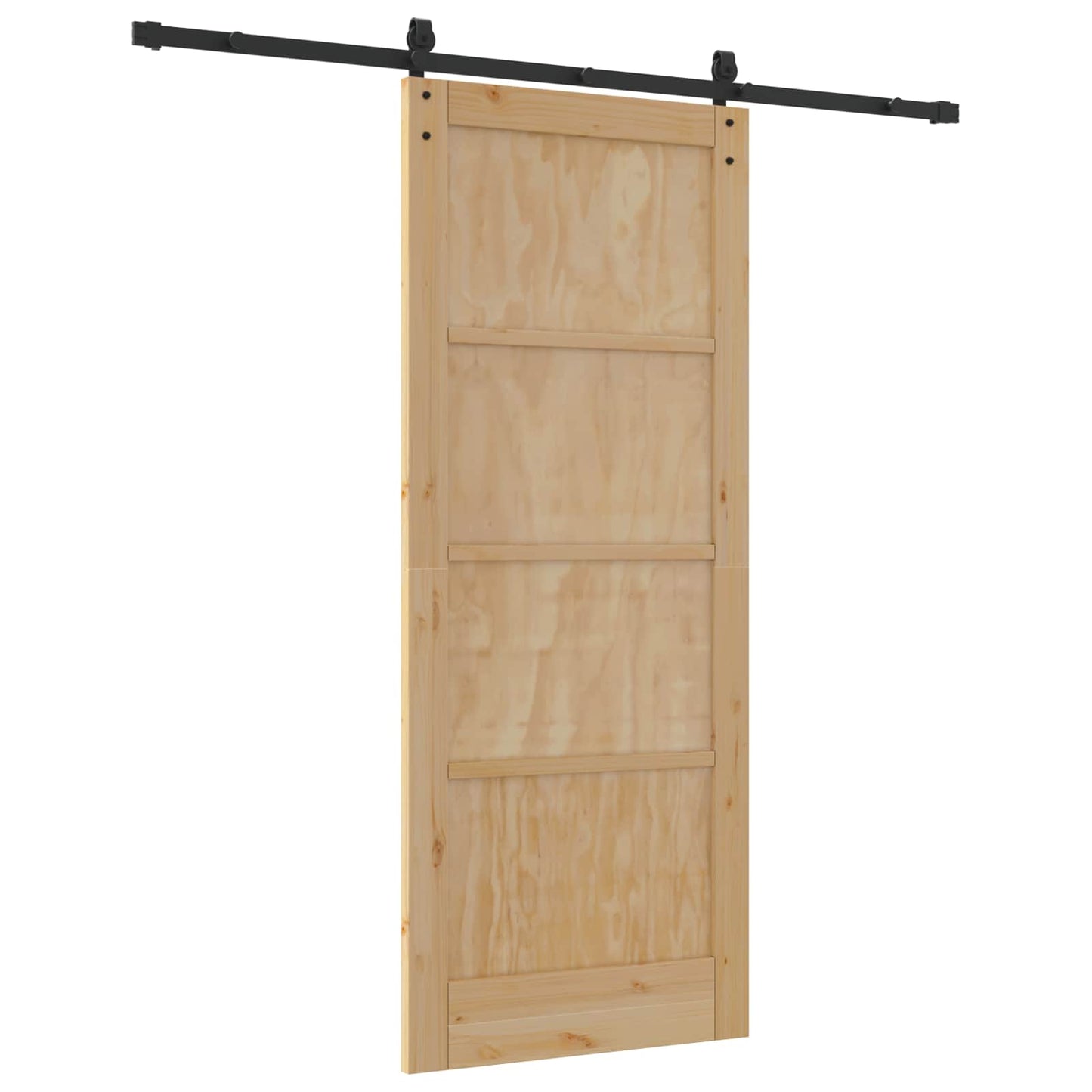 Schuifdeur Naturel en Zwart 83 x 202 cm Massief grenenhout is nu te koop bij PeponiXL, paradijselijk wonen!