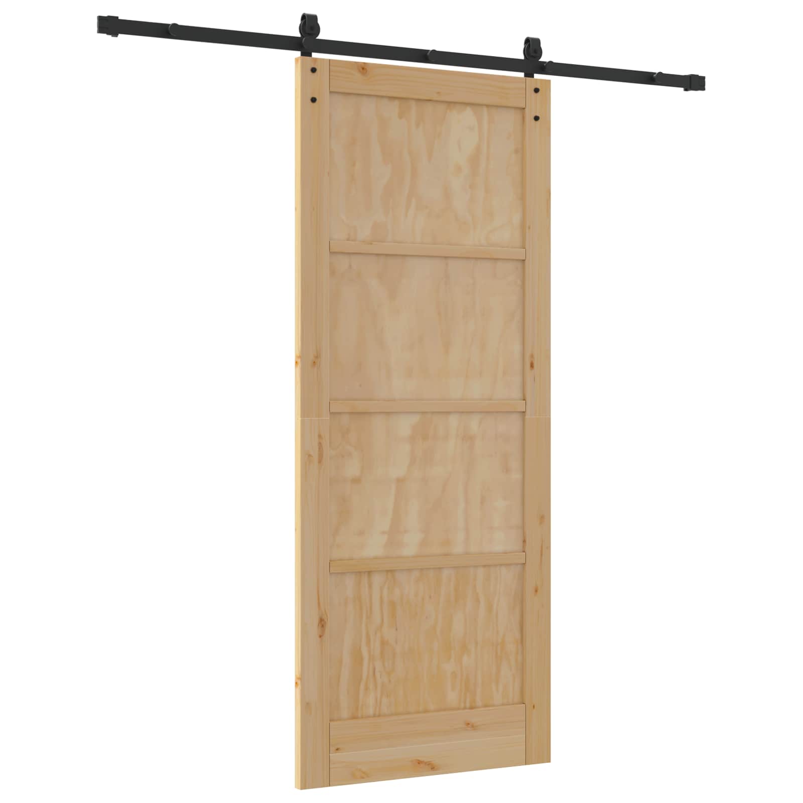 Schuifdeur Naturel en Zwart 83 x 202 cm Massief grenenhout is nu te koop bij PeponiXL, paradijselijk wonen!