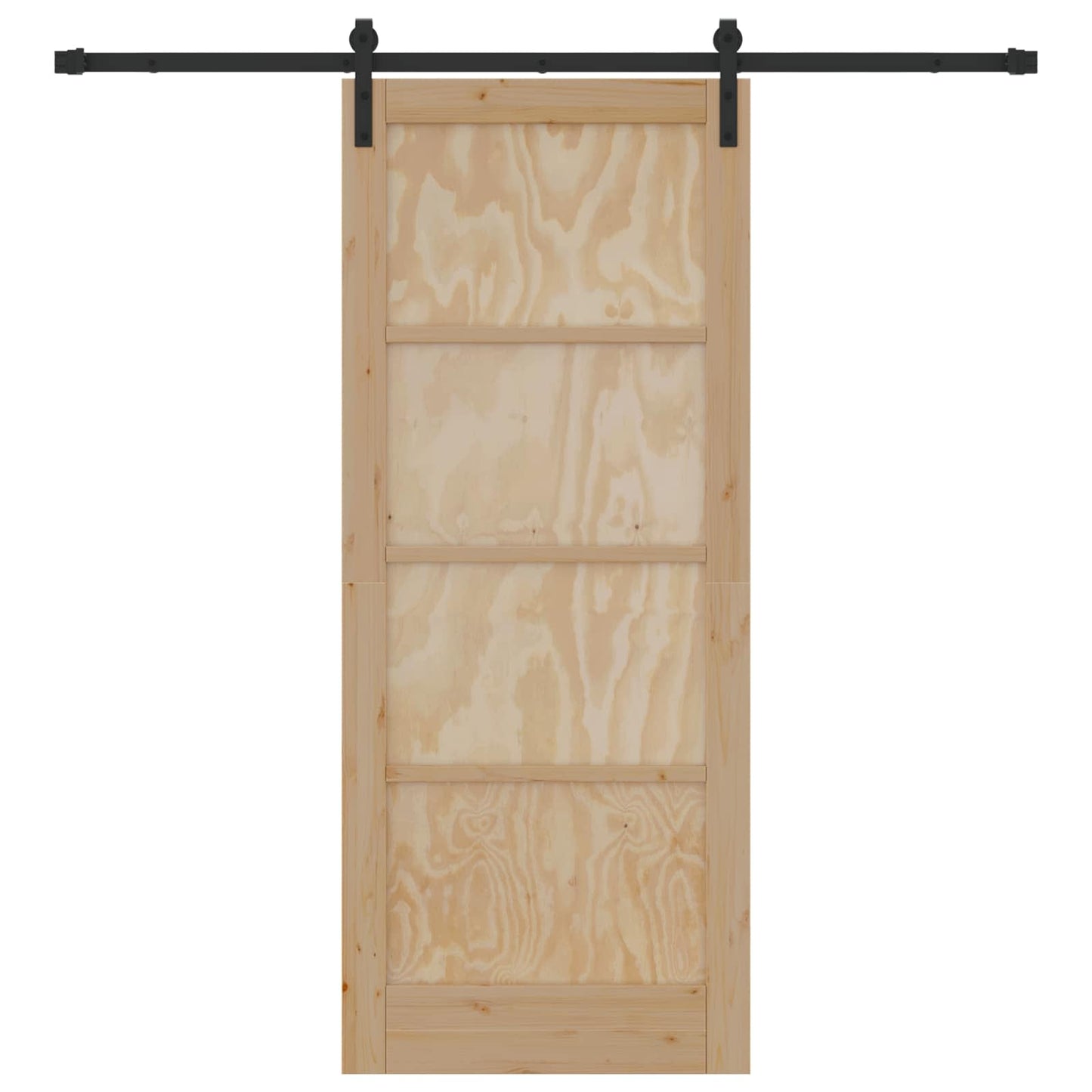 Schuifdeur Naturel en Zwart 83 x 202 cm Massief grenenhout is nu te koop bij PeponiXL, paradijselijk wonen!