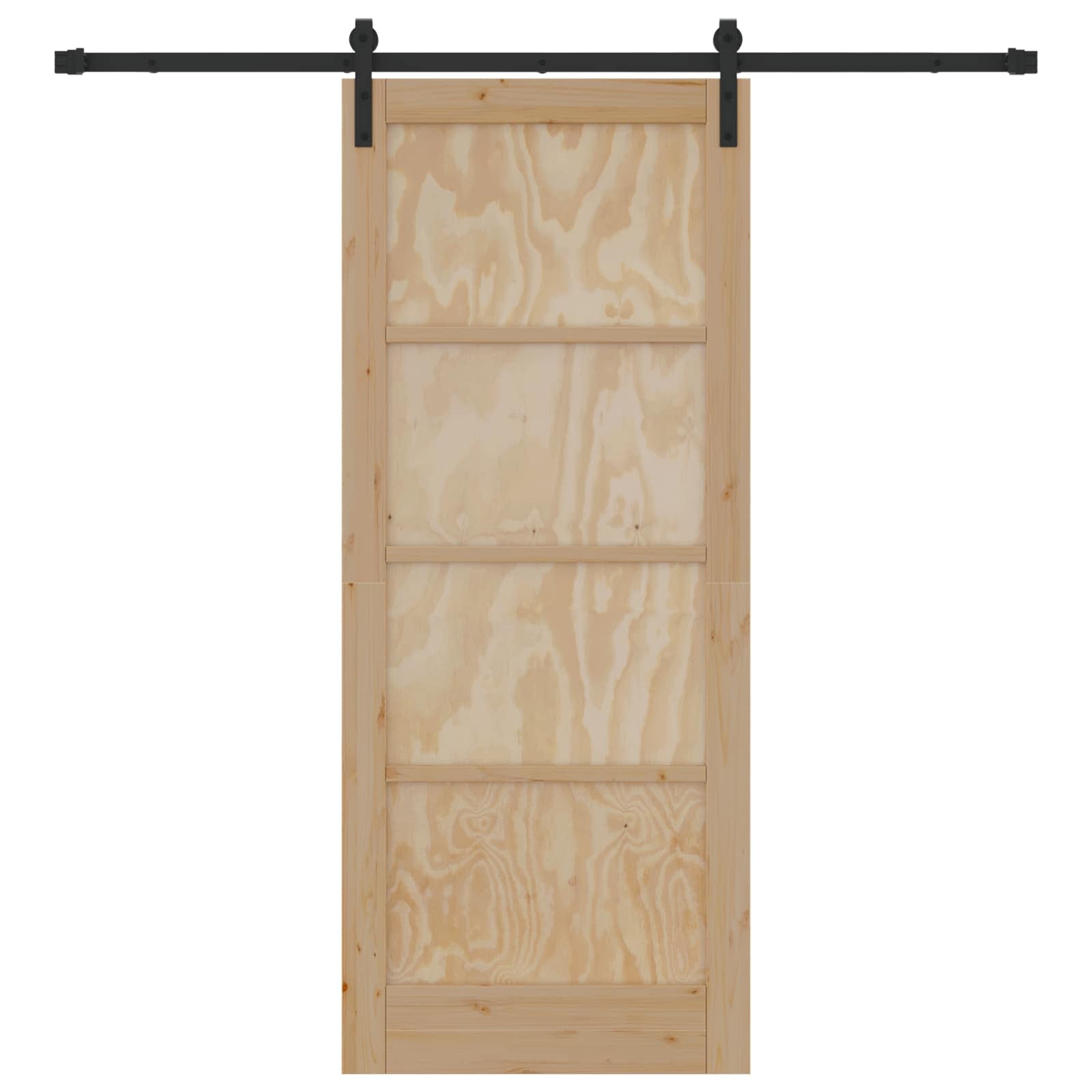 Schuifdeur Naturel en Zwart 83 x 202 cm Massief grenenhout is nu te koop bij PeponiXL, paradijselijk wonen!