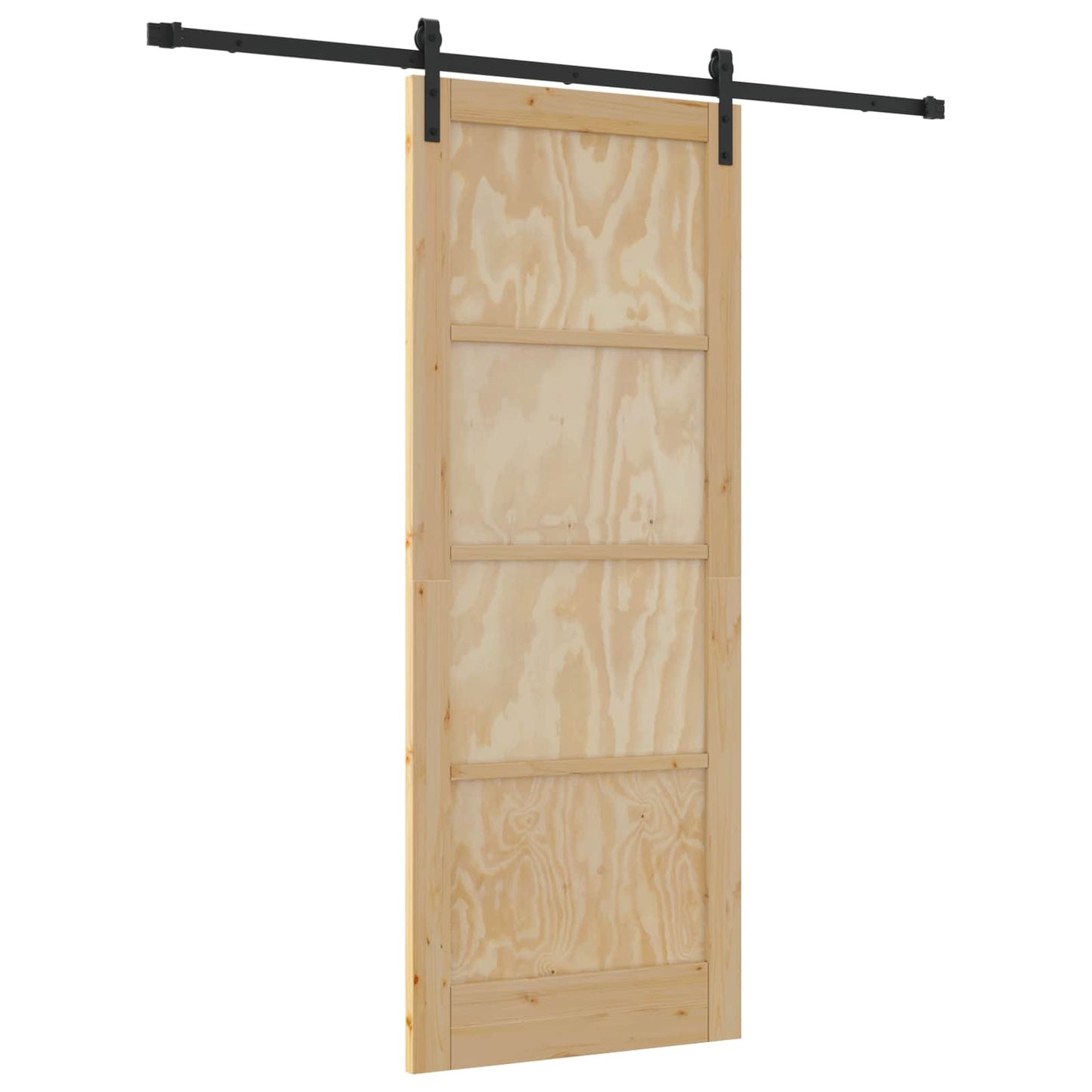 Schuifdeur Naturel en Zwart 83 x 211 cm Massief grenenhout is nu te koop bij PeponiXL, paradijselijk wonen!