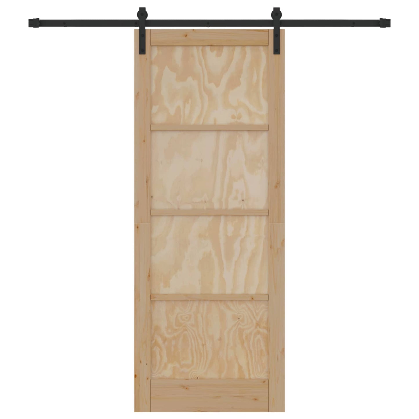 Schuifdeur Naturel en Zwart 83 x 211 cm Massief grenenhout is nu te koop bij PeponiXL, paradijselijk wonen!