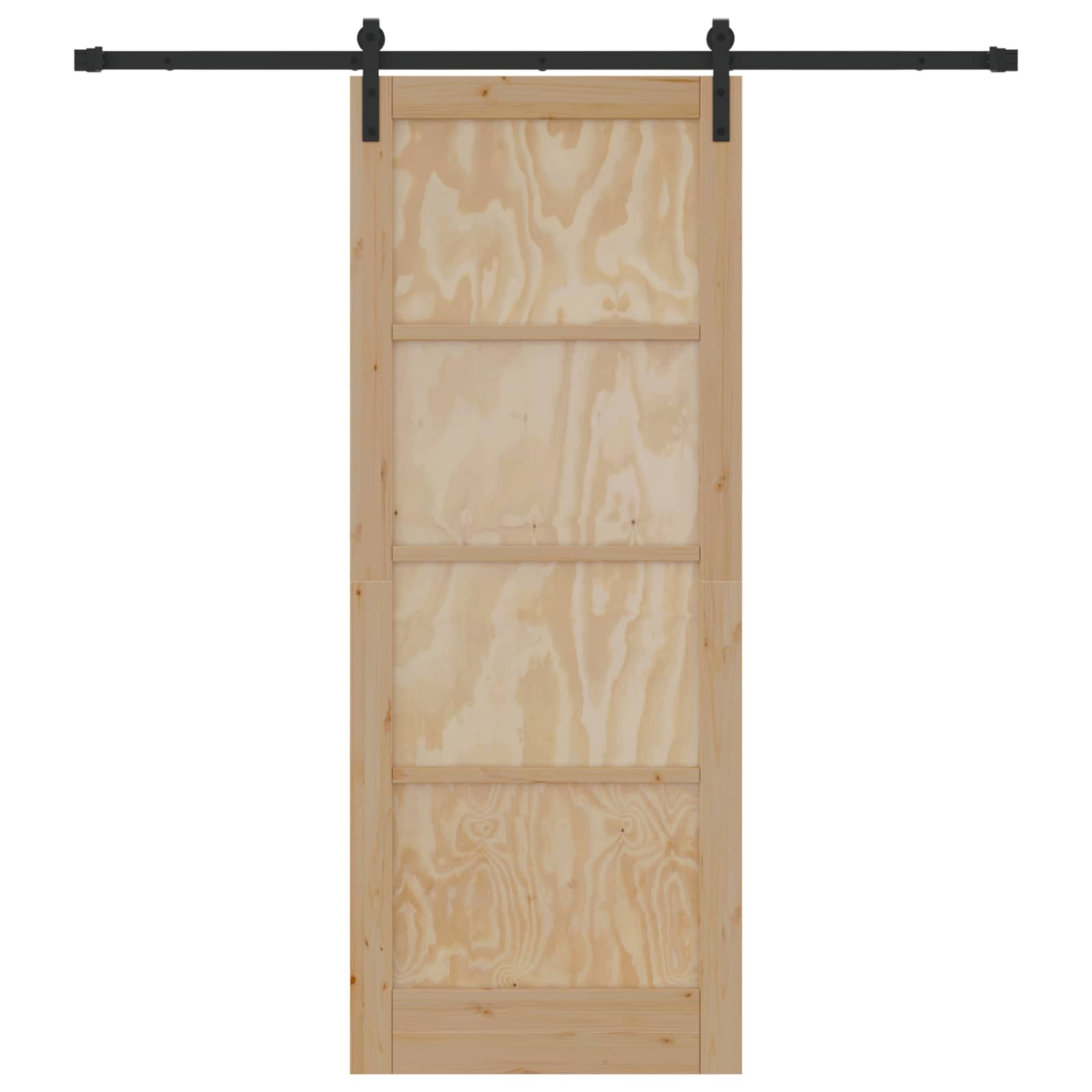 Schuifdeur Naturel en Zwart 83 x 211 cm Massief grenenhout is nu te koop bij PeponiXL, paradijselijk wonen!