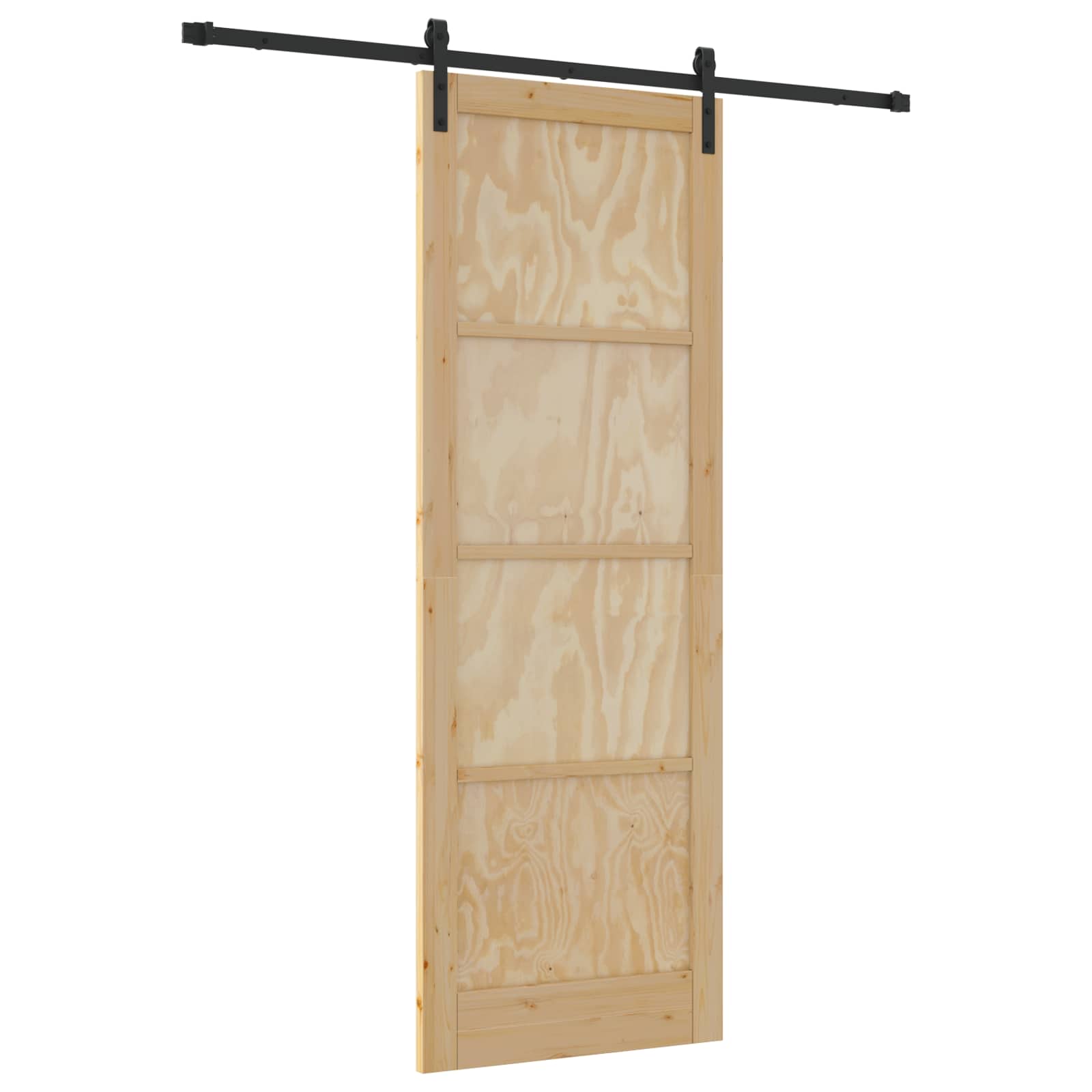 Schuifdeur Naturel en Zwart 83 x 232 cm Massief grenenhout is nu te koop bij PeponiXL, paradijselijk wonen!
