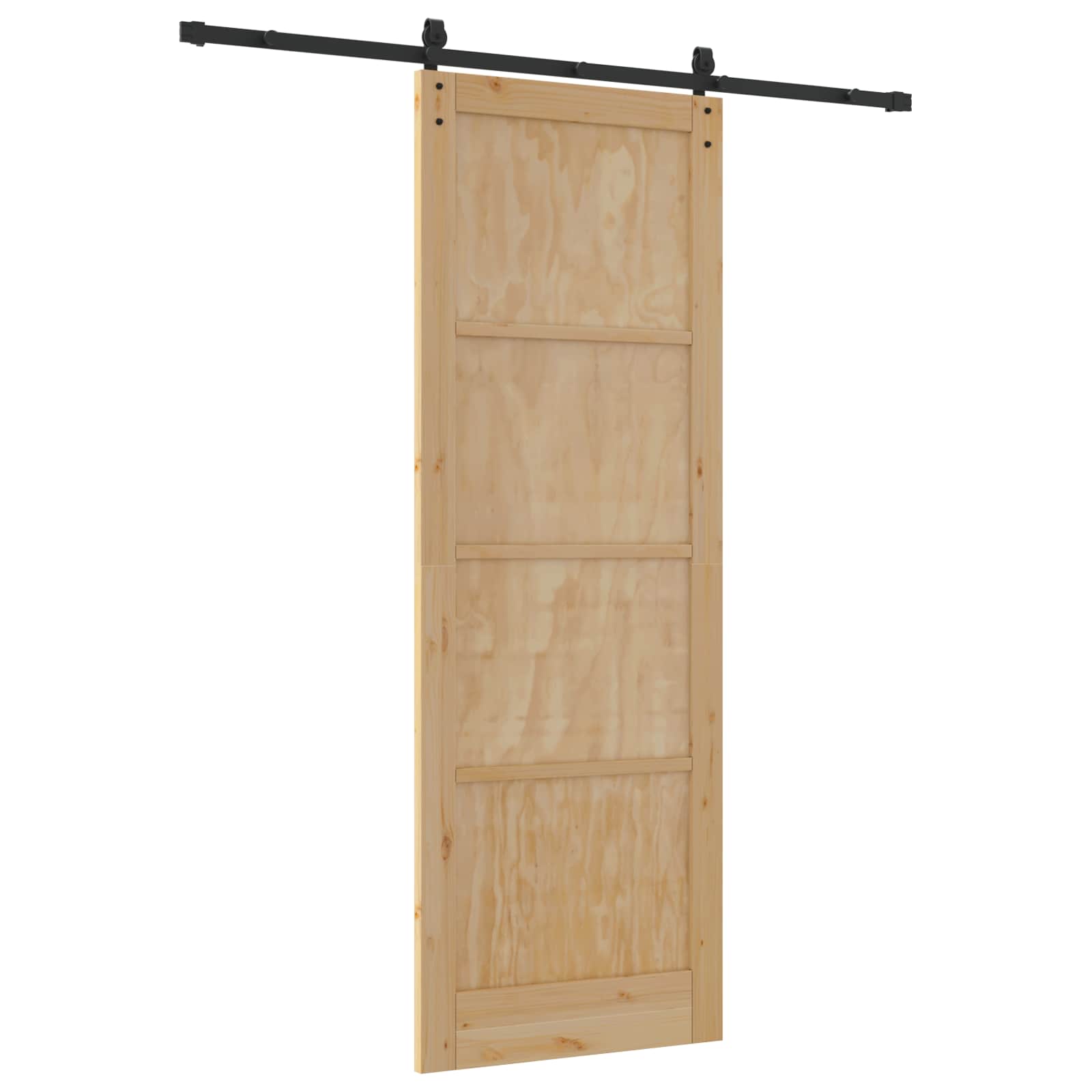 Schuifdeur Naturel en Zwart 83 x 232 cm Massief grenenhout is nu te koop bij PeponiXL, paradijselijk wonen!