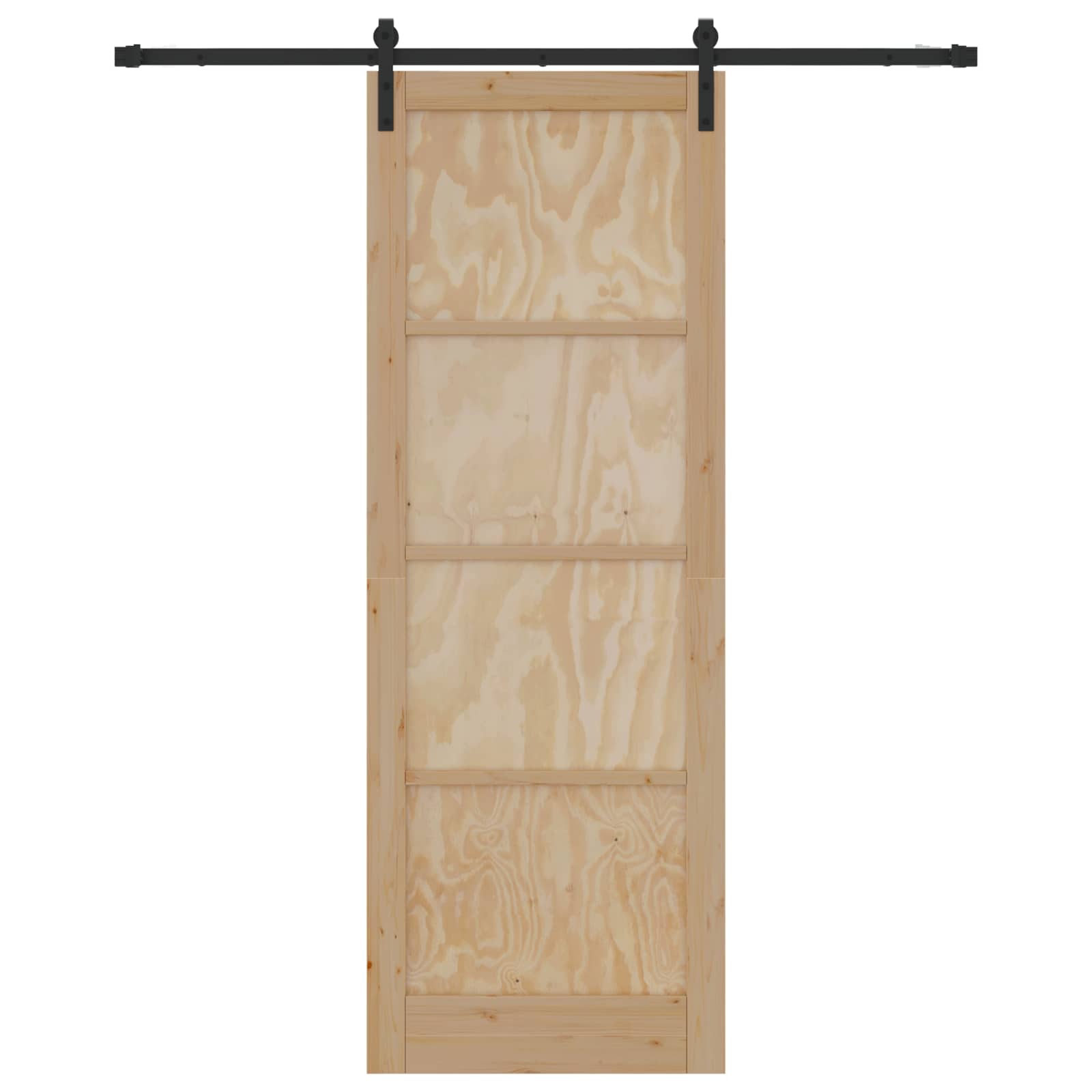 Schuifdeur Naturel en Zwart 83 x 232 cm Massief grenenhout is nu te koop bij PeponiXL, paradijselijk wonen!