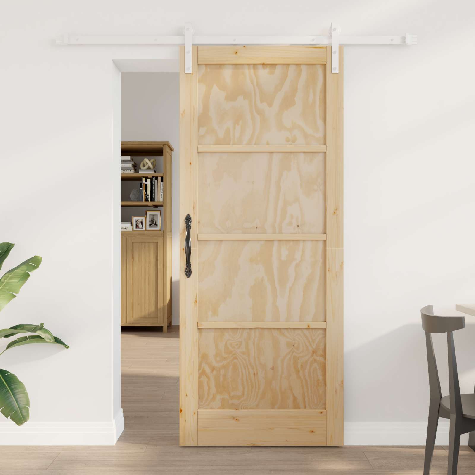 Schuifdeur Natuurlijk en Wit 83 x 202 cm Massief grenenhout is nu te koop bij PeponiXL, paradijselijk wonen!
