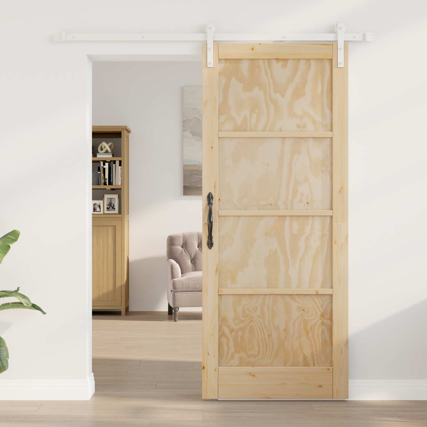Schuifdeur Natuurlijk en Wit 83 x 202 cm Massief grenenhout is nu te koop bij PeponiXL, paradijselijk wonen!