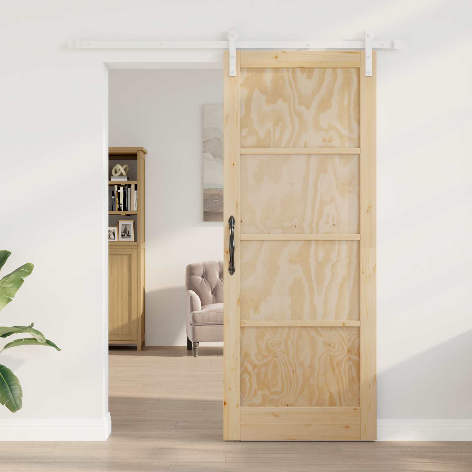 Schuifdeur Natuurlijk en Wit 83 x 211 cm Massief grenenhout is nu te koop bij PeponiXL, paradijselijk wonen!