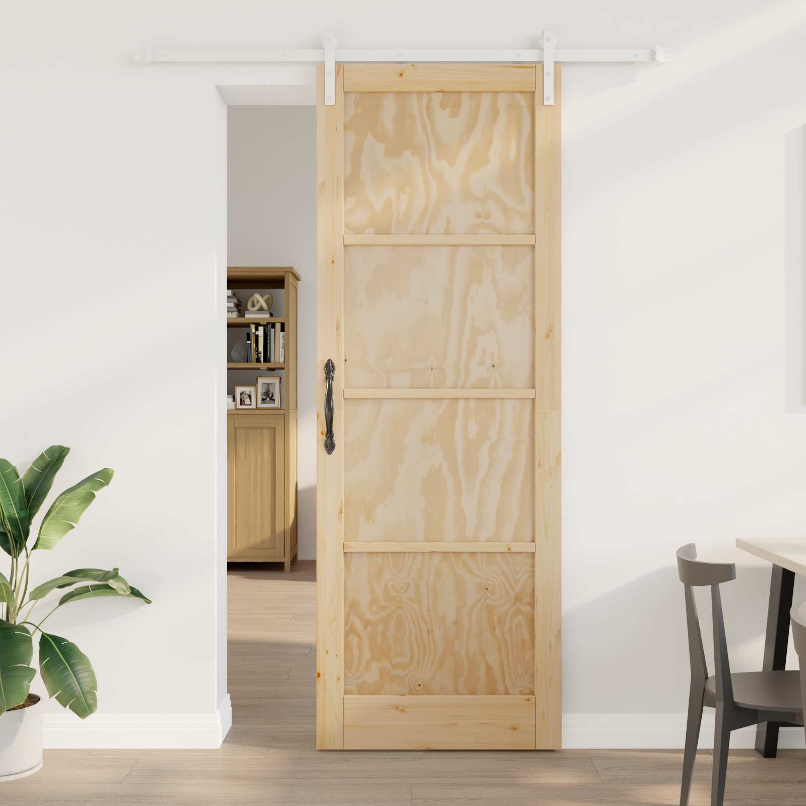 Schuifdeur Natuurlijk en Wit 83 x 232 cm Massief grenenhout is nu te koop bij PeponiXL, paradijselijk wonen!