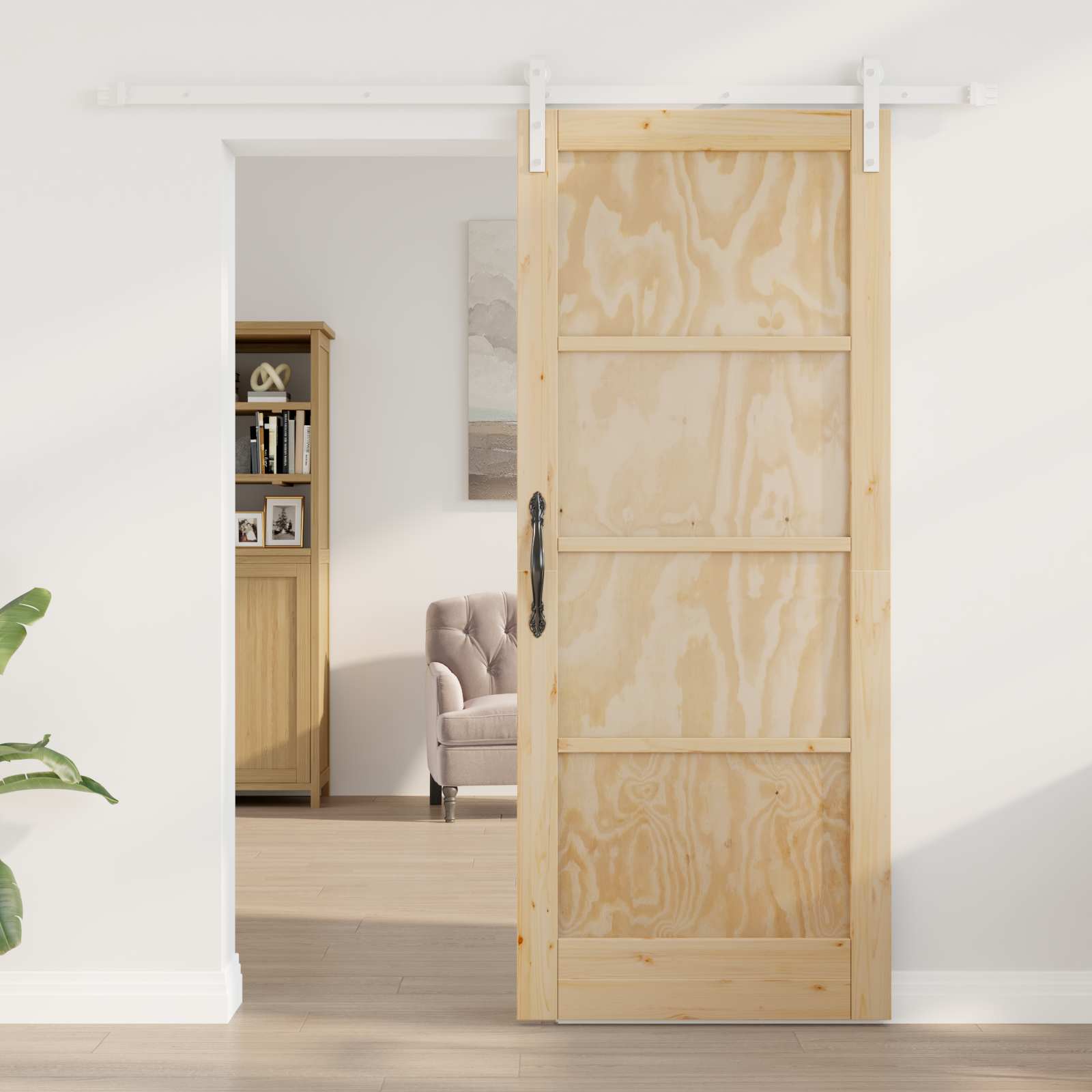 Schuifdeur Natuurlijk en Wit 83 x 202 cm Massief grenenhout is nu te koop bij PeponiXL, paradijselijk wonen!