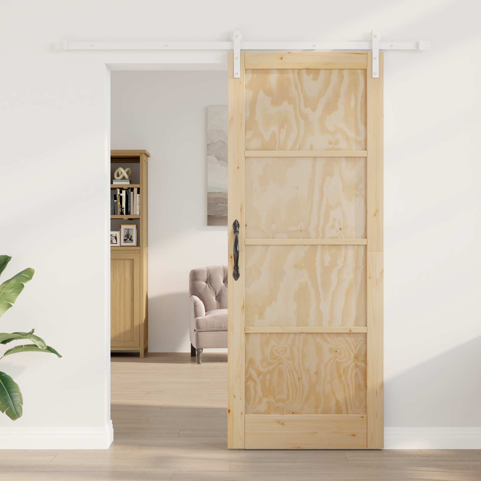 Schuifdeur Natuurlijk en Wit 83 x 211 cm Massief grenenhout is nu te koop bij PeponiXL, paradijselijk wonen!