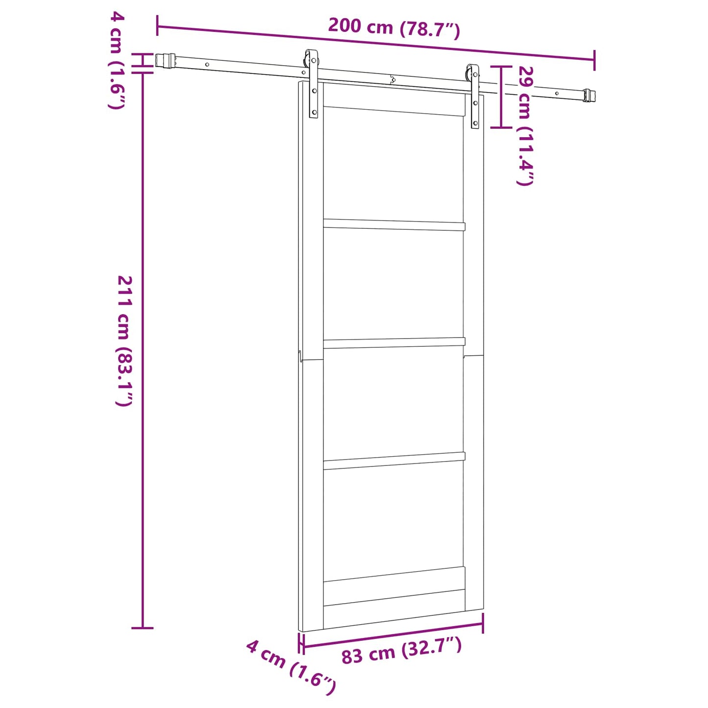 Schuifdeur Natuurlijk en Wit 83 x 211 cm Massief grenenhout is nu te koop bij PeponiXL, paradijselijk wonen!