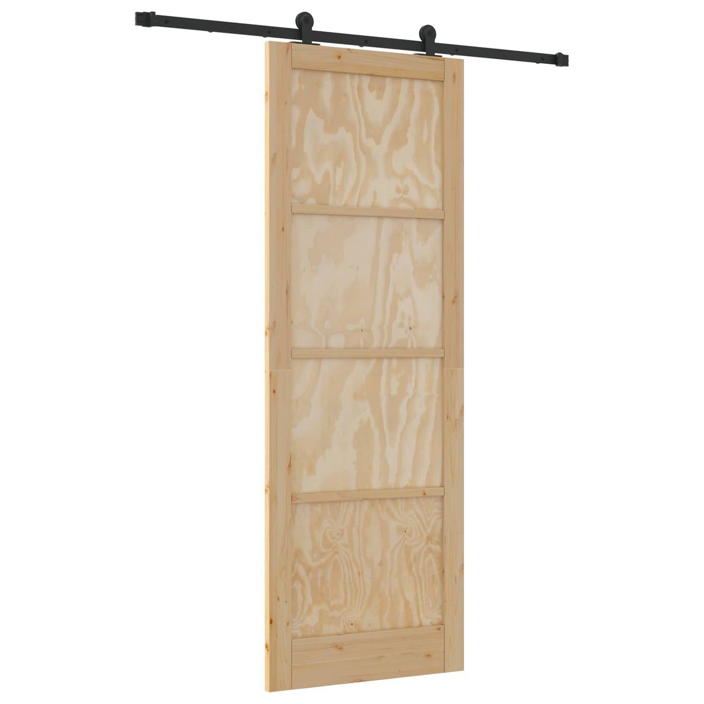 Schuifdeur Naturel en Zwart 83 x 232 cm Massief grenenhout is nu te koop bij PeponiXL, paradijselijk wonen!