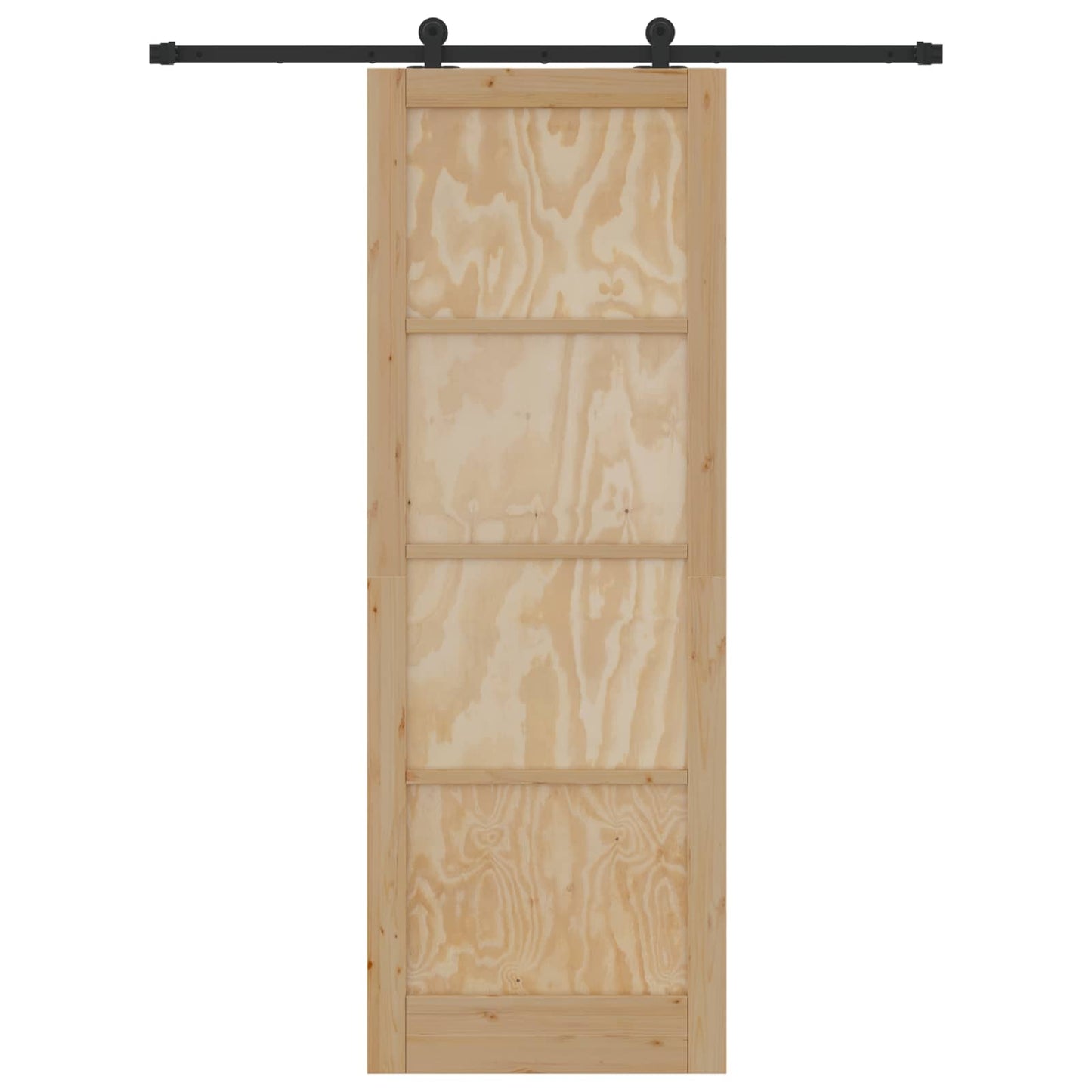 Schuifdeur Naturel en Zwart 83 x 232 cm Massief grenenhout is nu te koop bij PeponiXL, paradijselijk wonen!