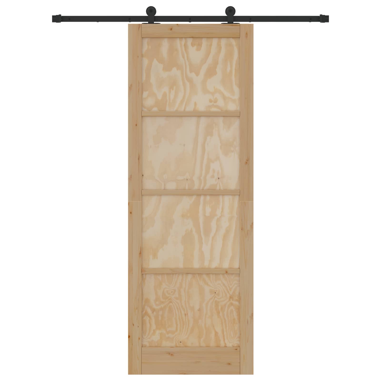 Schuifdeur Naturel en Zwart 83 x 232 cm Massief grenenhout is nu te koop bij PeponiXL, paradijselijk wonen!