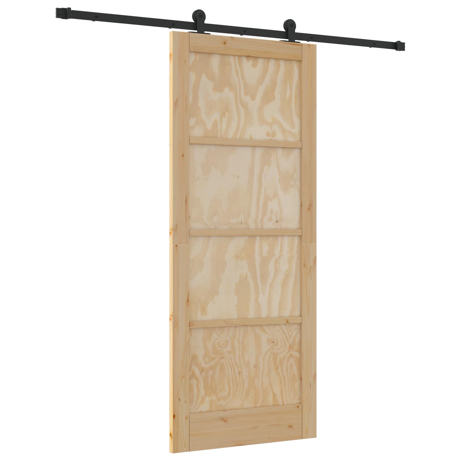 Schuifdeur Naturel en Zwart 83 x 202 cm Massief grenenhout is nu te koop bij PeponiXL, paradijselijk wonen!