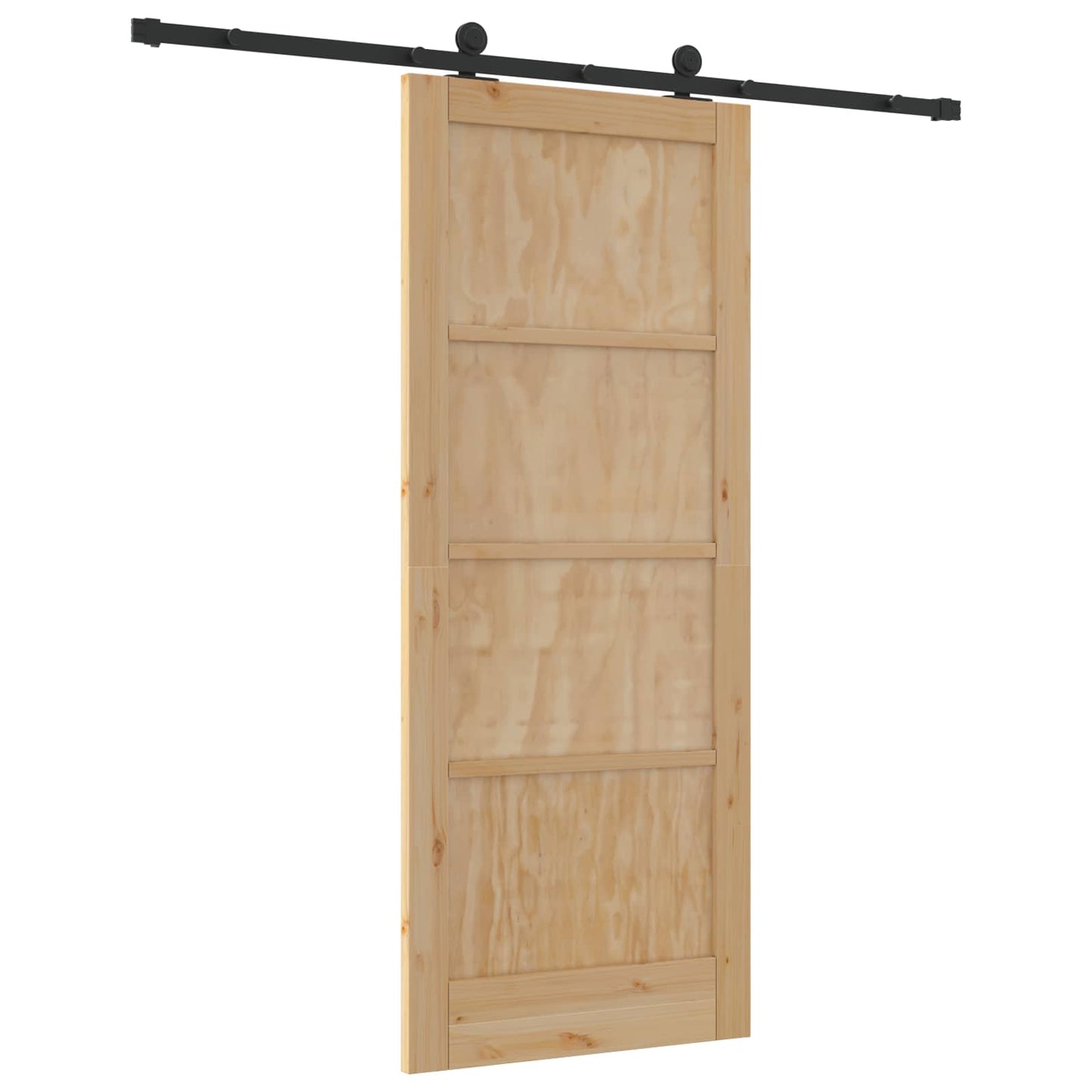 Schuifdeur Naturel en Zwart 83 x 202 cm Massief grenenhout is nu te koop bij PeponiXL, paradijselijk wonen!