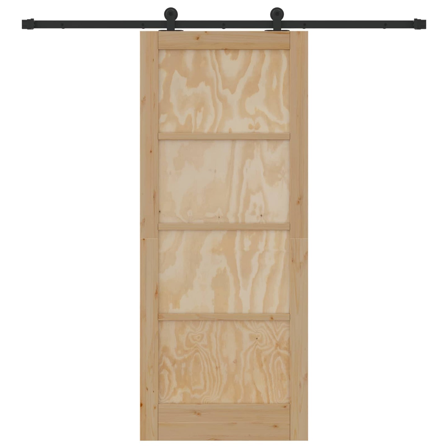 Schuifdeur Naturel en Zwart 83 x 202 cm Massief grenenhout is nu te koop bij PeponiXL, paradijselijk wonen!
