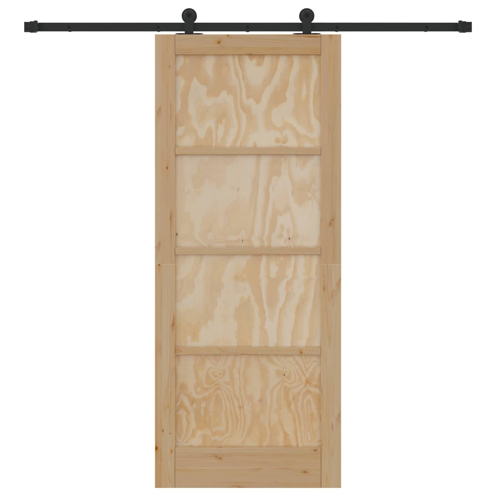 Schuifdeur Naturel en Zwart 83 x 202 cm Massief grenenhout is nu te koop bij PeponiXL, paradijselijk wonen!