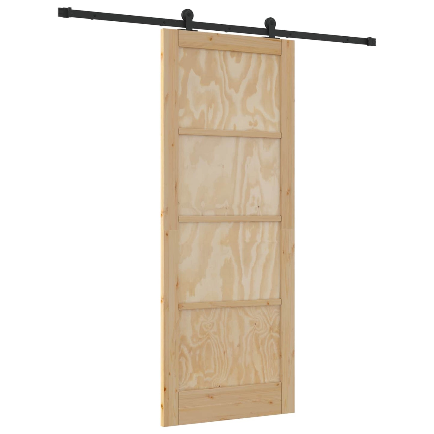 Schuifdeur Naturel en Zwart 83 x 211 cm Massief grenenhout is nu te koop bij PeponiXL, paradijselijk wonen!