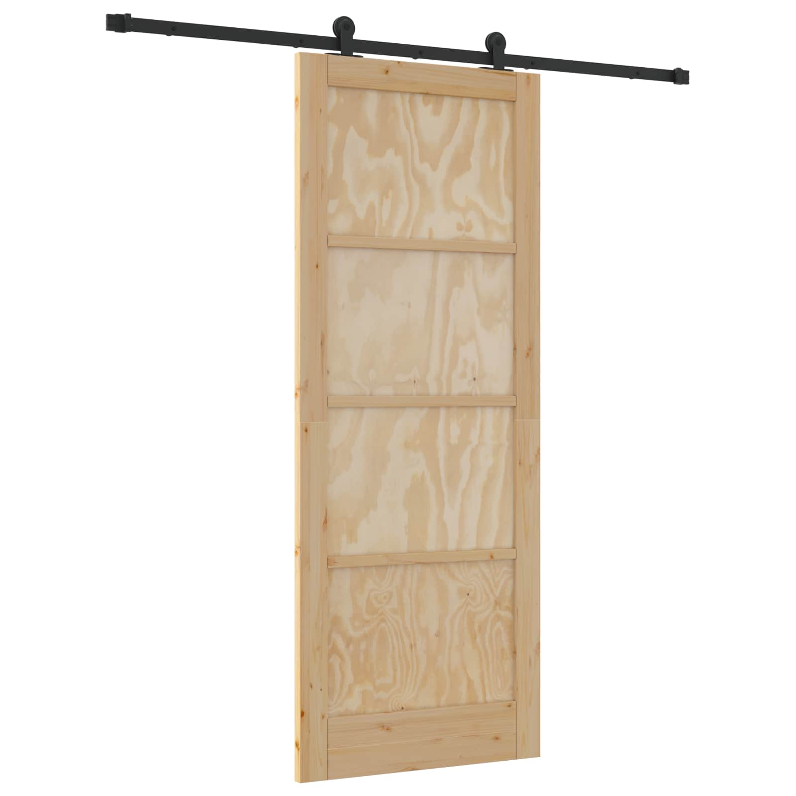 Schuifdeur Naturel en Zwart 83 x 211 cm Massief grenenhout is nu te koop bij PeponiXL, paradijselijk wonen!