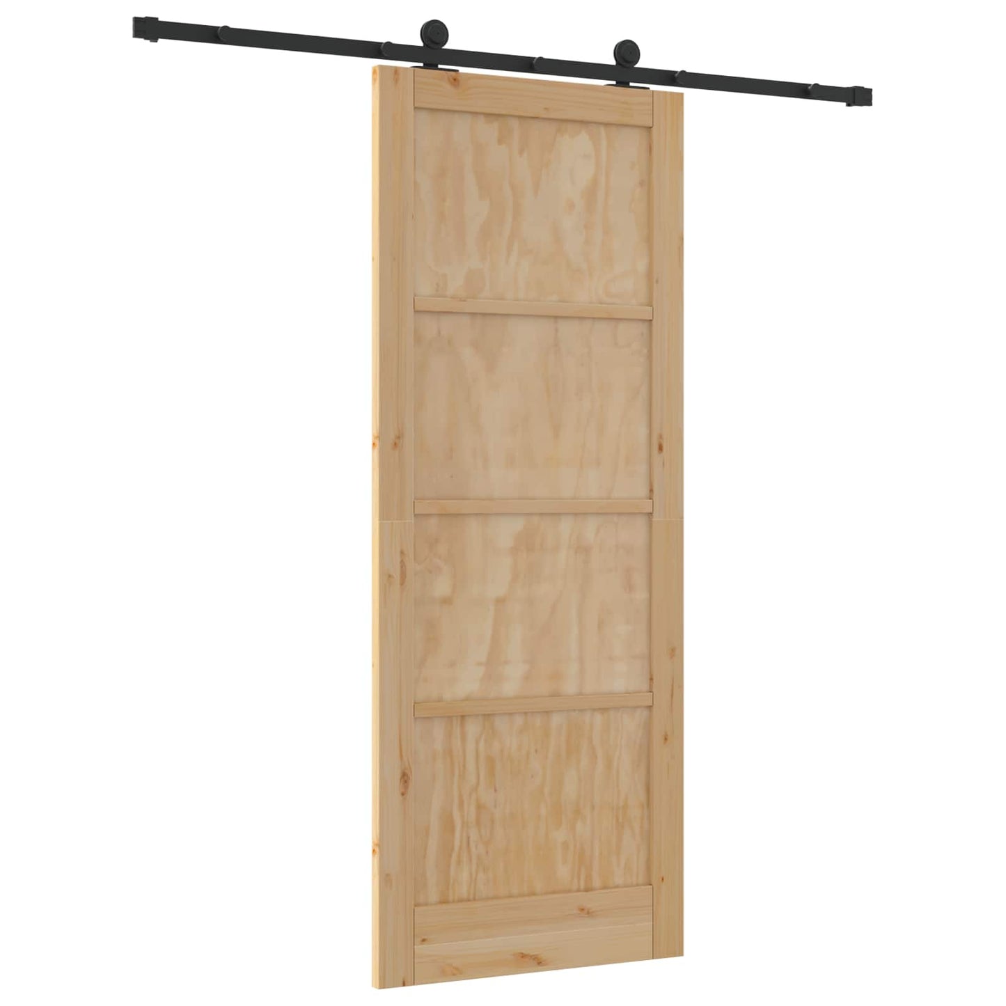 Schuifdeur Naturel en Zwart 83 x 211 cm Massief grenenhout is nu te koop bij PeponiXL, paradijselijk wonen!