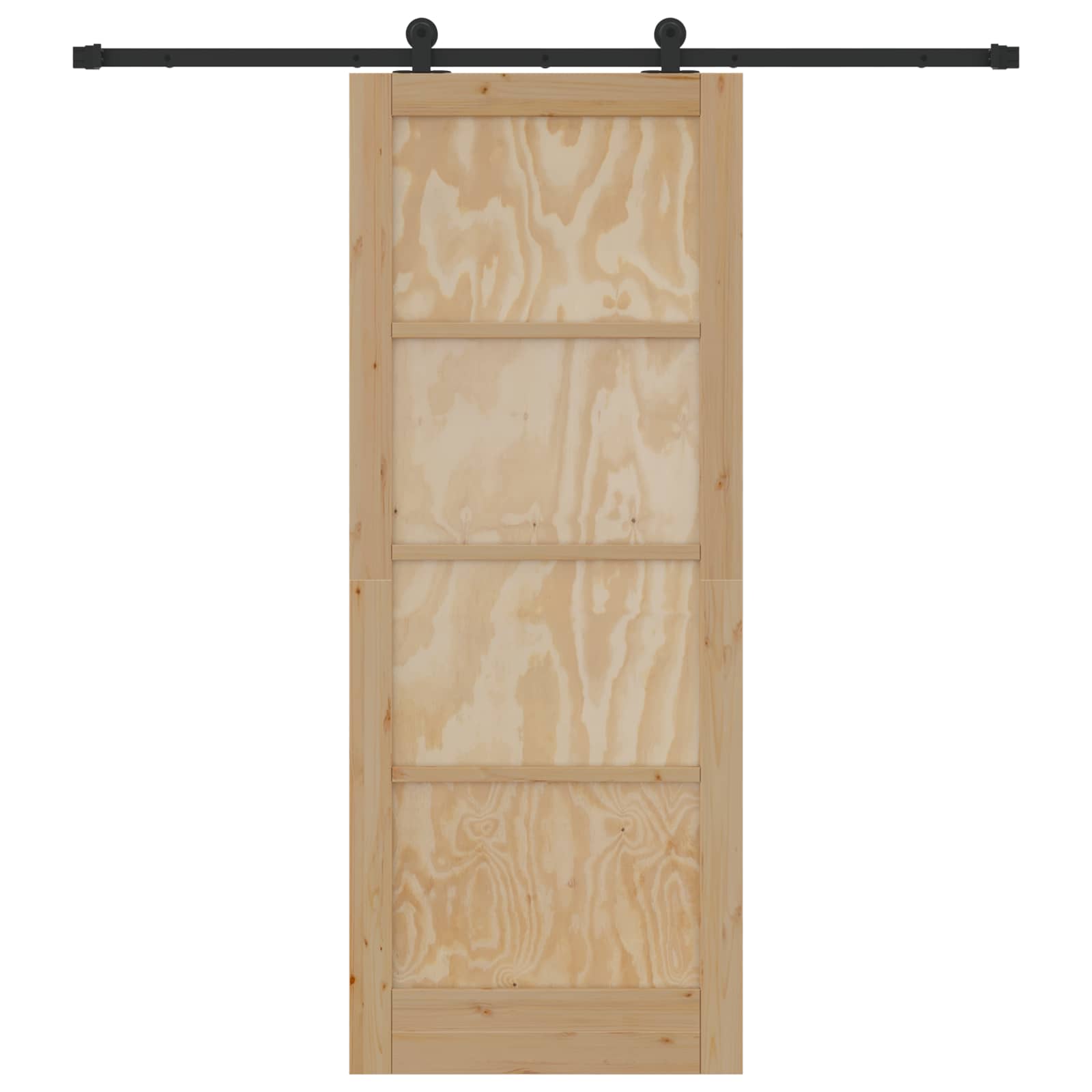 Schuifdeur Naturel en Zwart 83 x 211 cm Massief grenenhout is nu te koop bij PeponiXL, paradijselijk wonen!