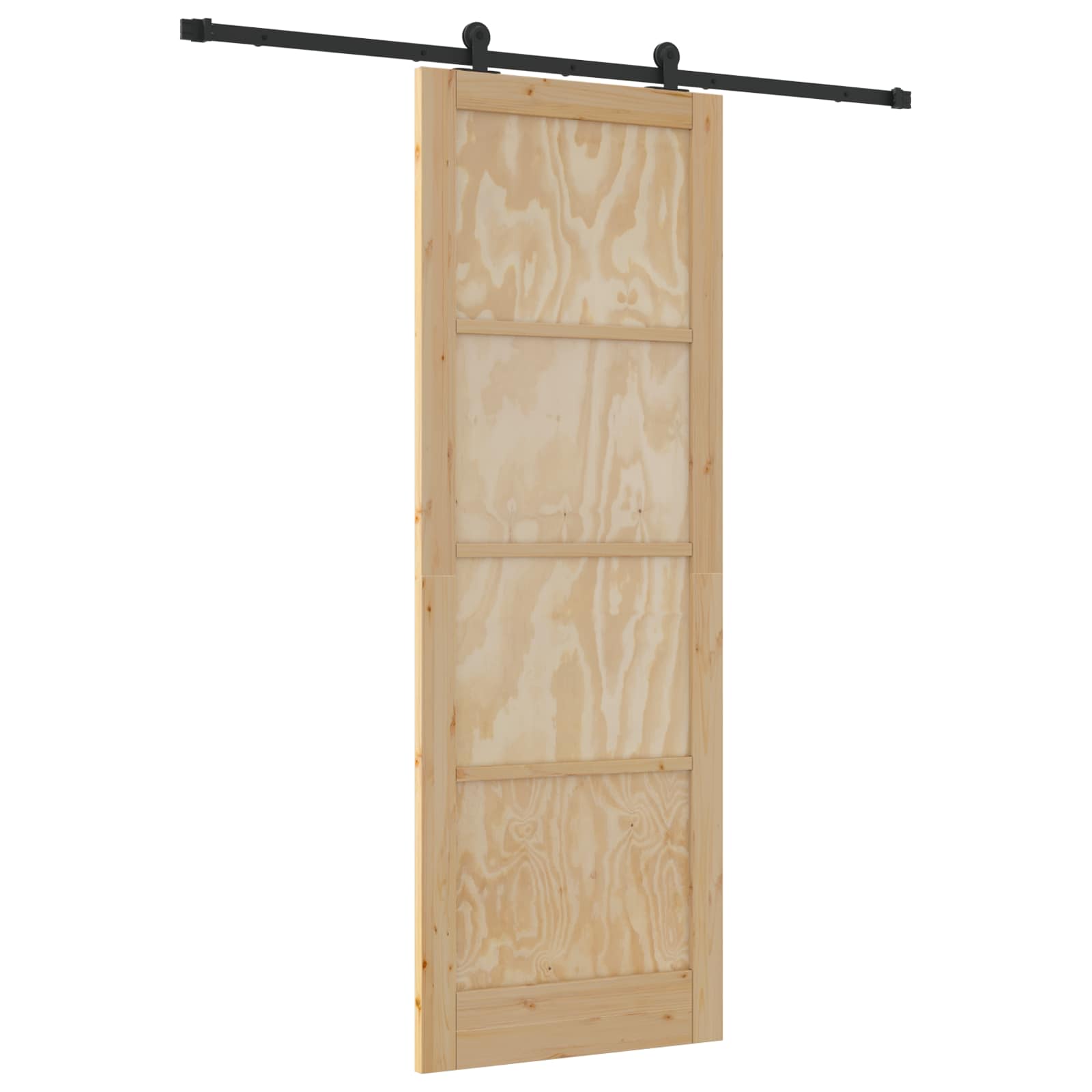 Schuifdeur Naturel en Zwart 83 x 232 cm Massief grenenhout is nu te koop bij PeponiXL, paradijselijk wonen!