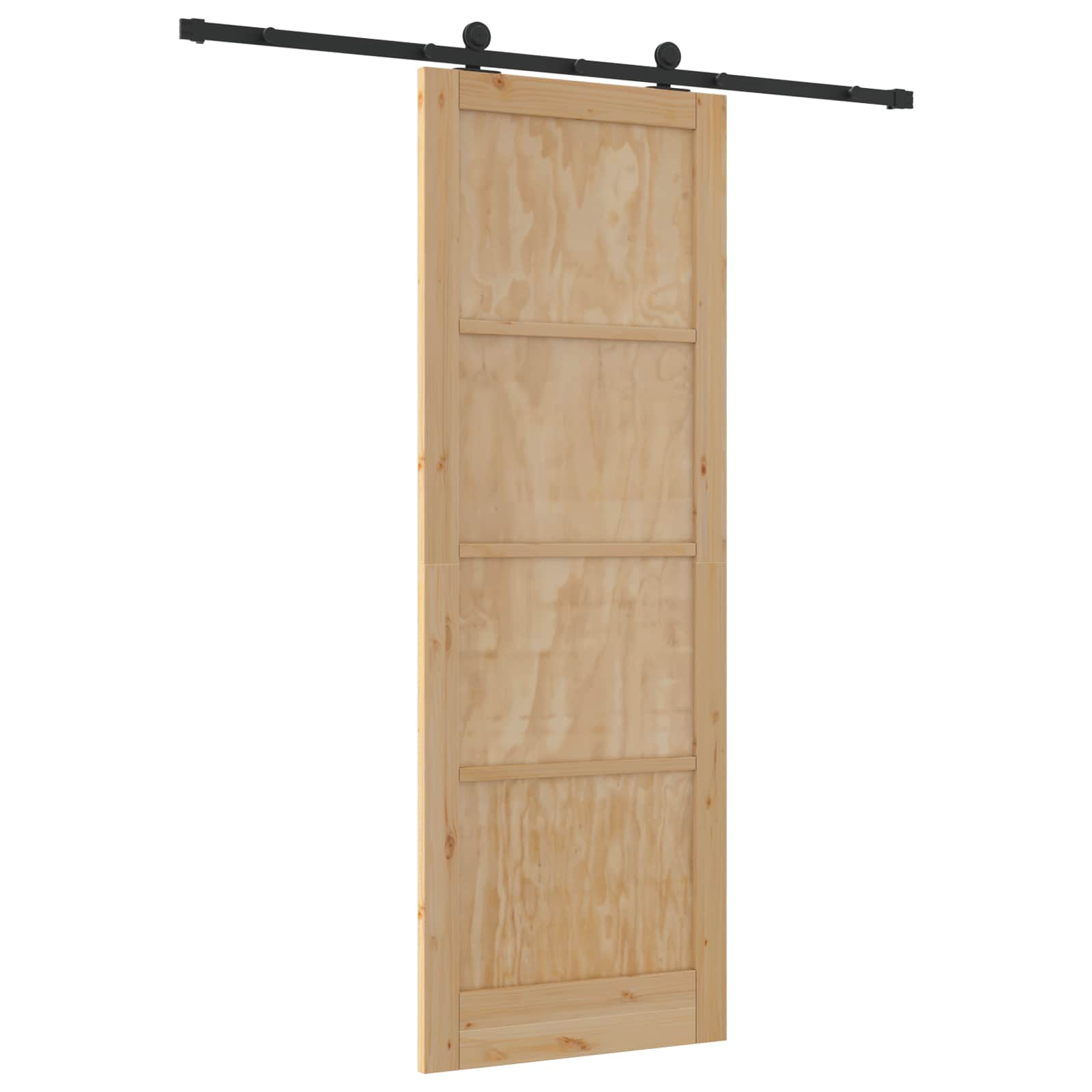 Schuifdeur Naturel en Zwart 83 x 232 cm Massief grenenhout is nu te koop bij PeponiXL, paradijselijk wonen!