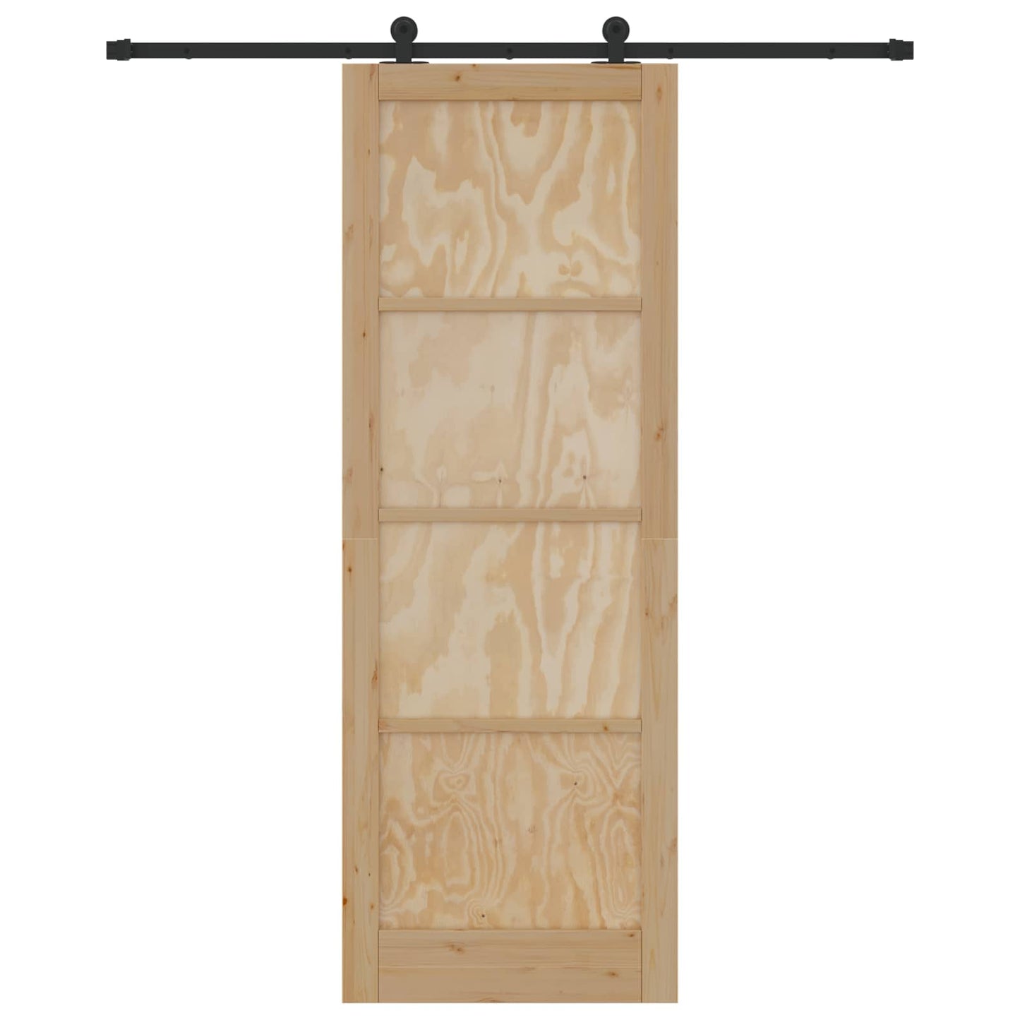 Schuifdeur Naturel en Zwart 83 x 232 cm Massief grenenhout is nu te koop bij PeponiXL, paradijselijk wonen!