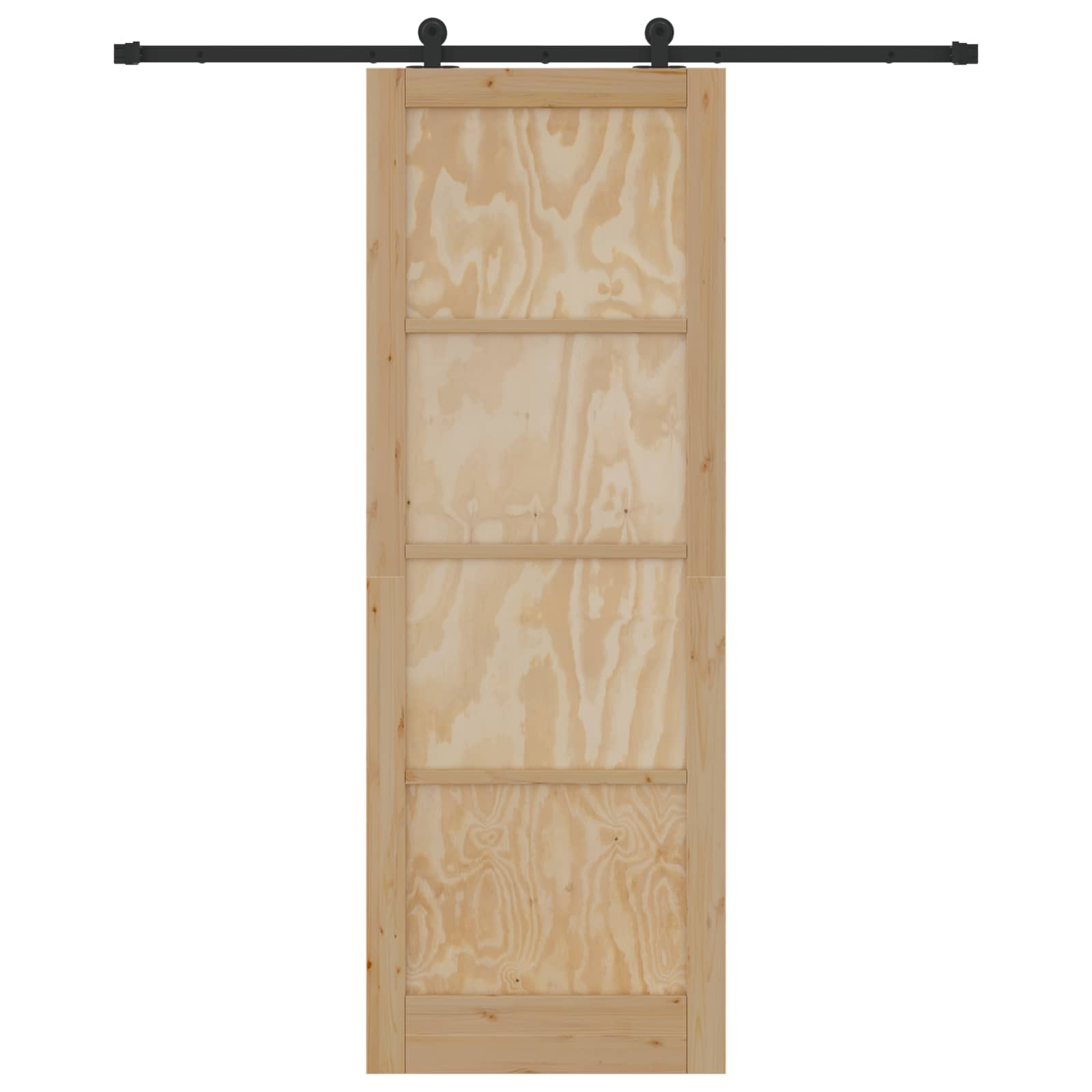 Schuifdeur Naturel en Zwart 83 x 232 cm Massief grenenhout is nu te koop bij PeponiXL, paradijselijk wonen!